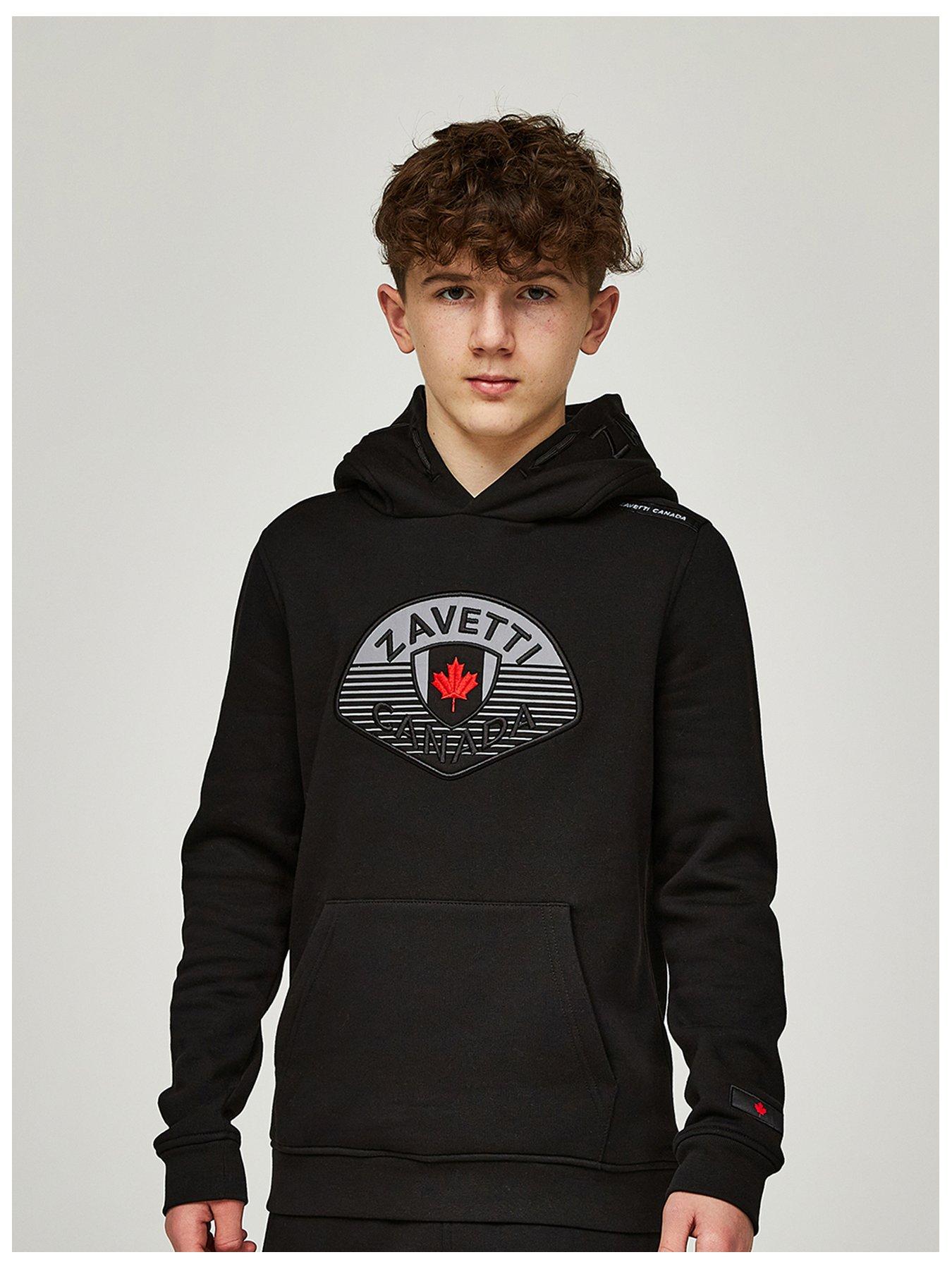 undefined Junior Boys Botticini Reflective Overhead Hoodie - Black