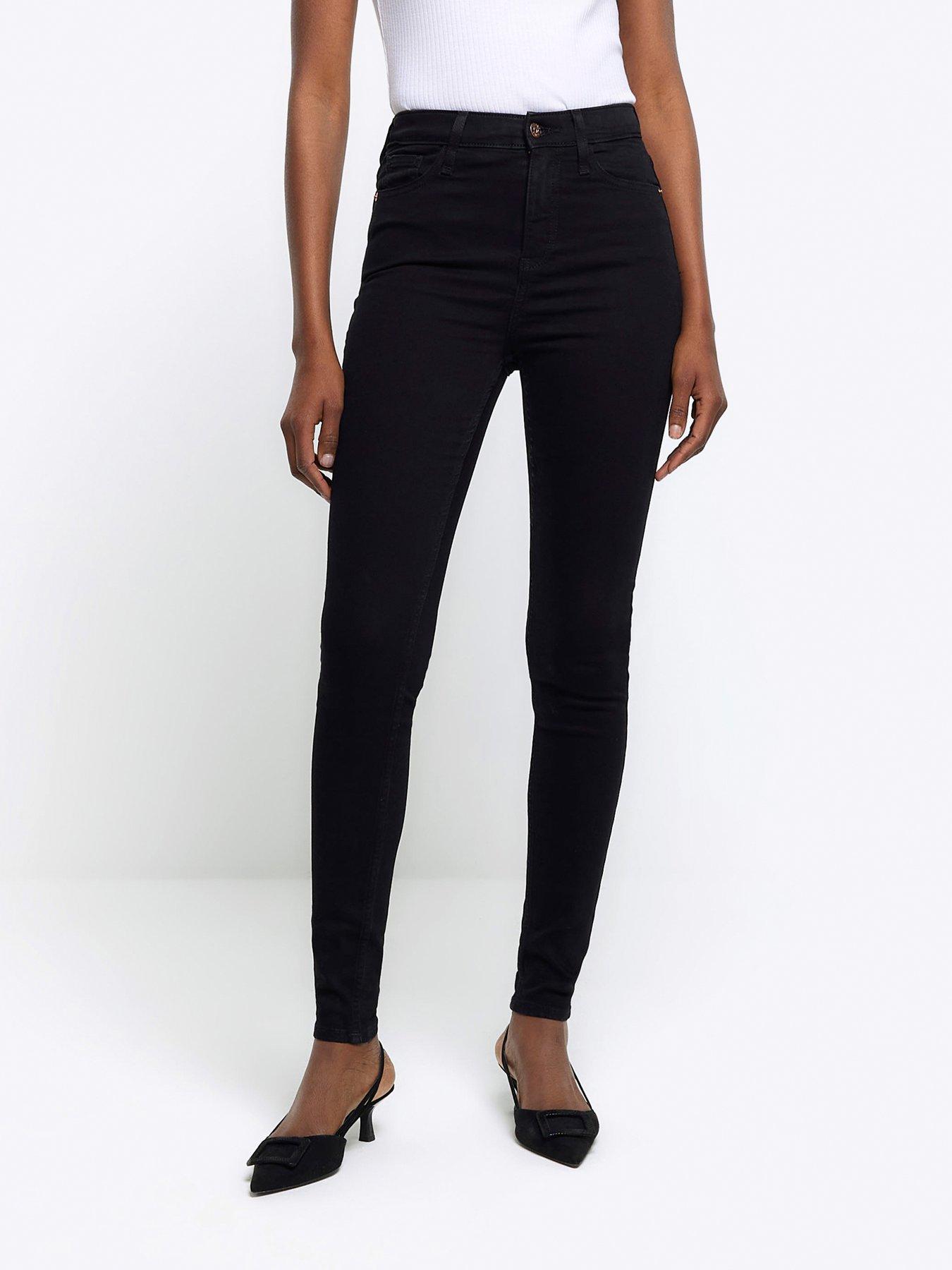 undefined High Rise Skinny Jeans - Black