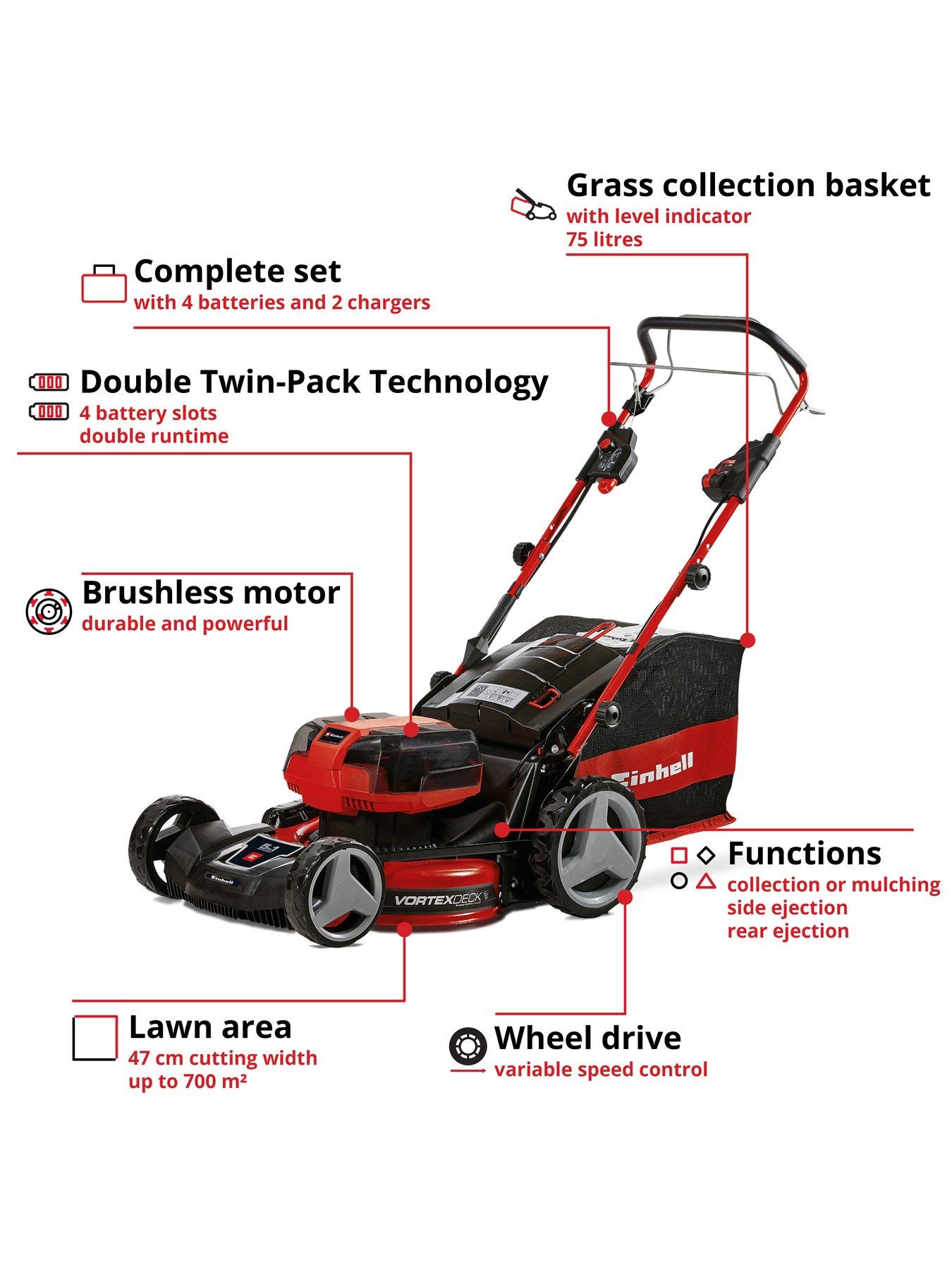 Image 3 of 8 of Einhell Garden Professional Cordless Mower 36V, 47cm width, 4 x 4.0Ah batteries included