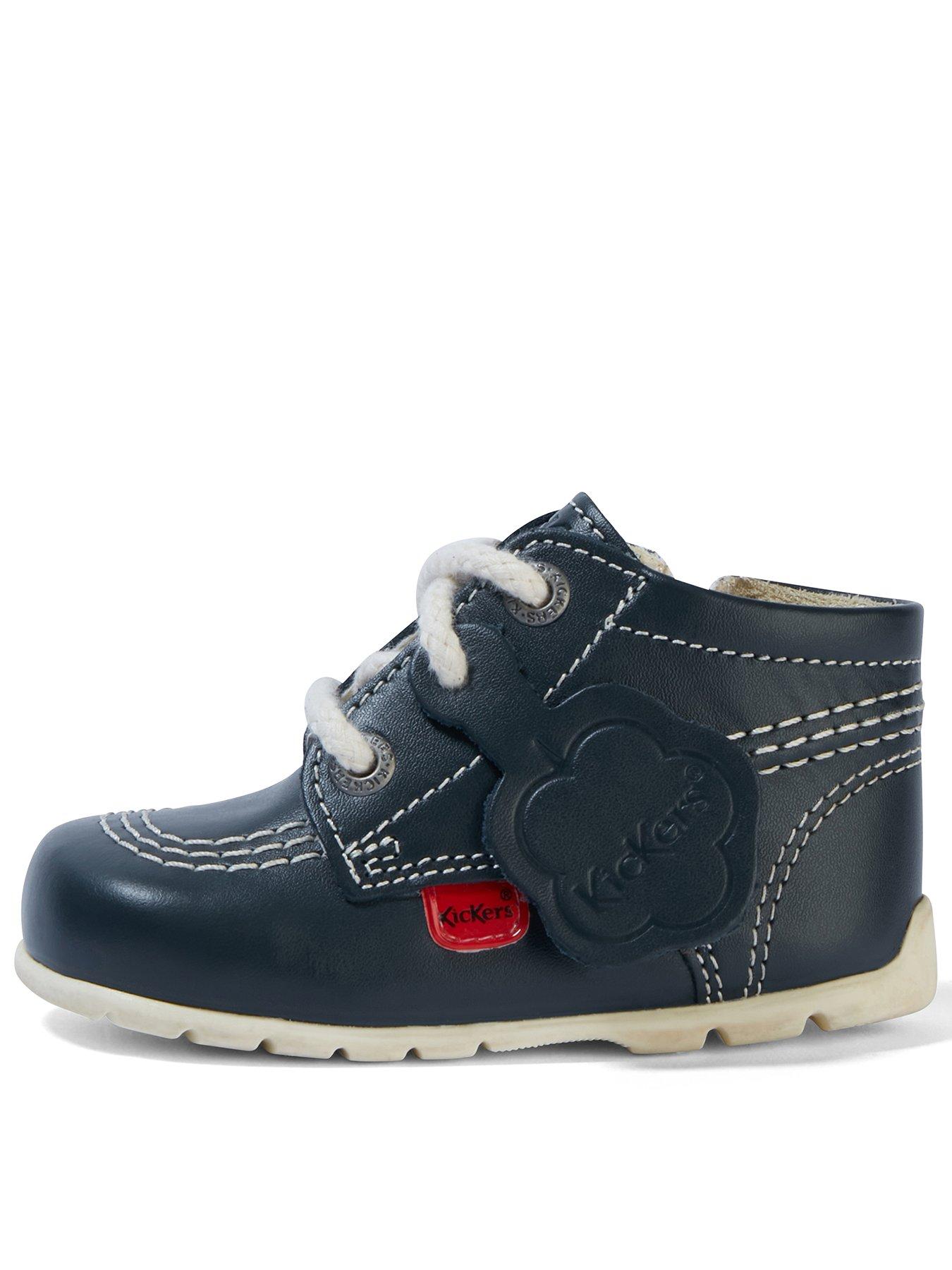 Kickers Kick Hi Baby Leather Boots - Navy - Image 3