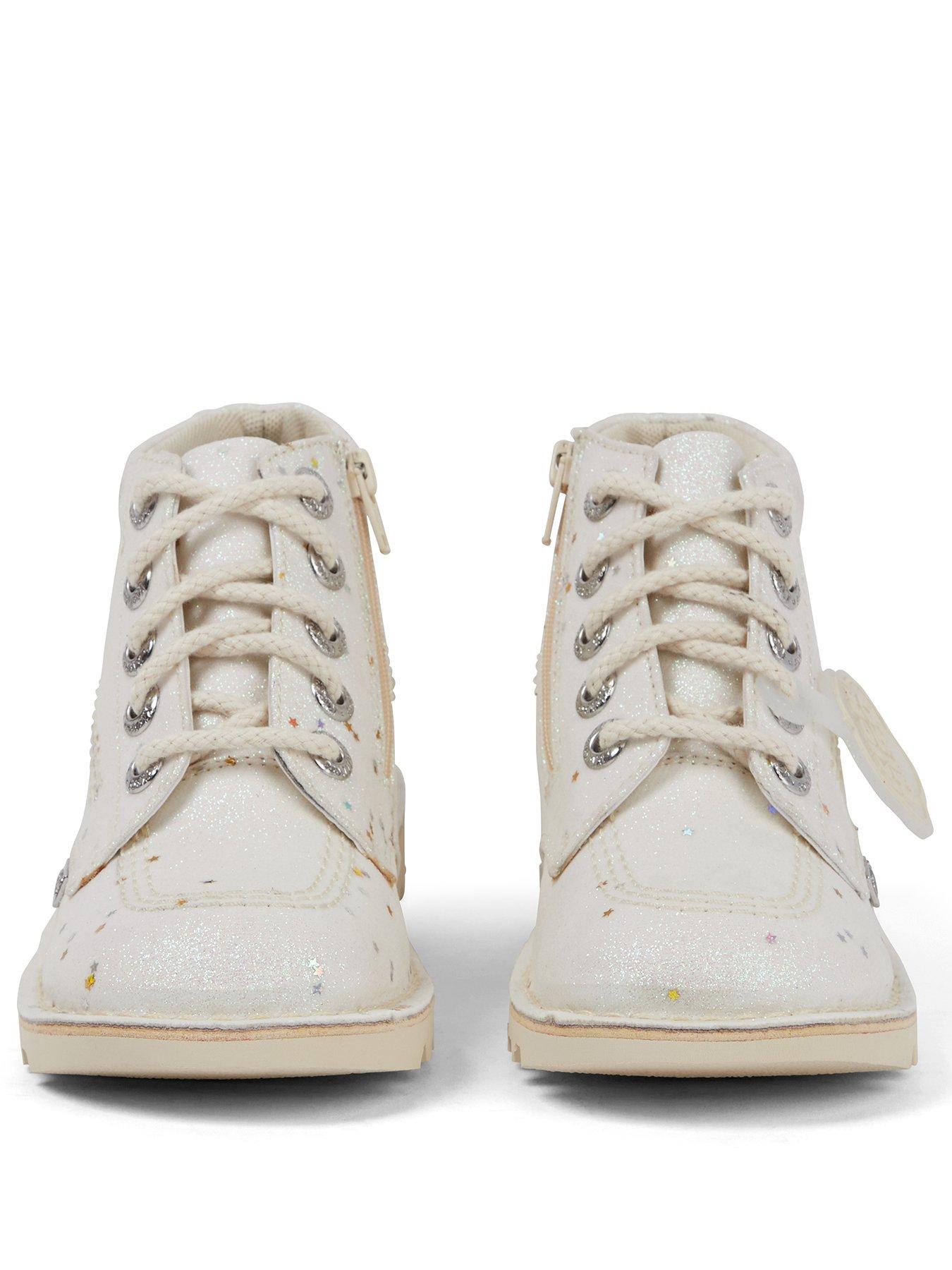Image 2 of 5 of Kickers Toddler Kick Hi Glitter Text Iu Wht