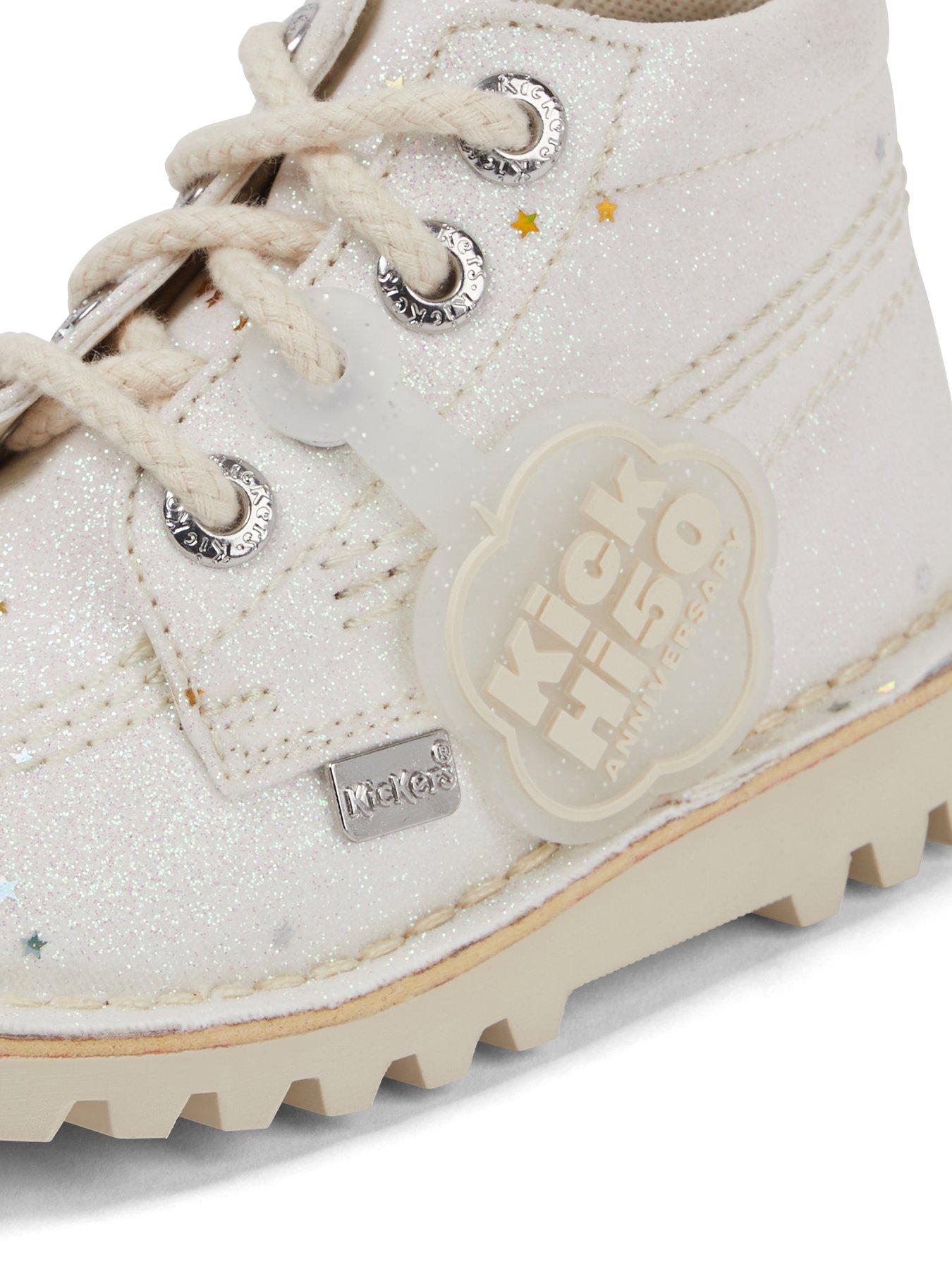 Image 5 of 5 of Kickers Toddler Kick Hi Glitter Text Iu Wht