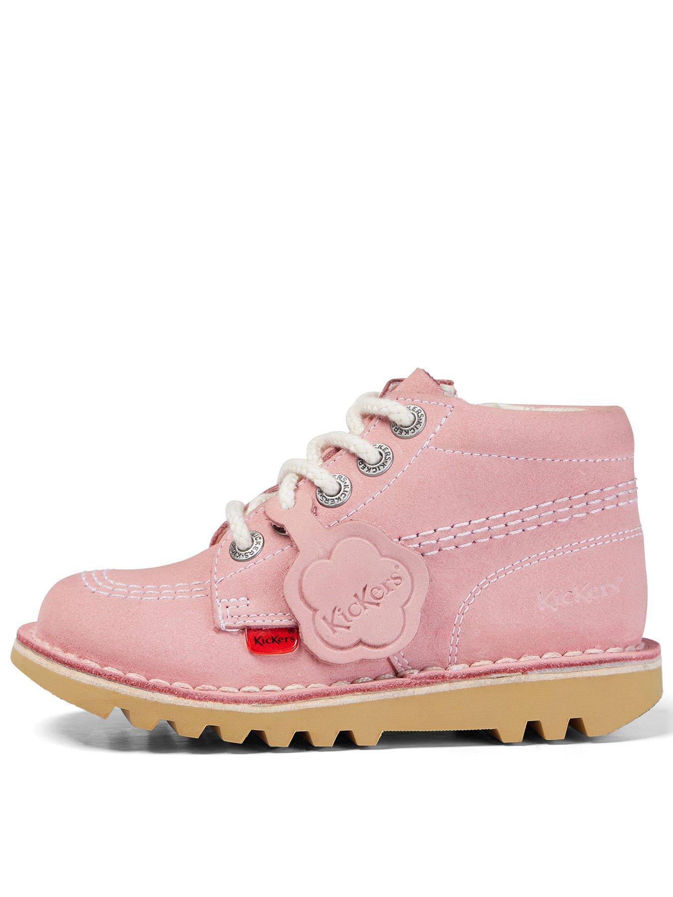 Kickers Toddler Kick Hi Zip Nubuck Shoes - Pink
