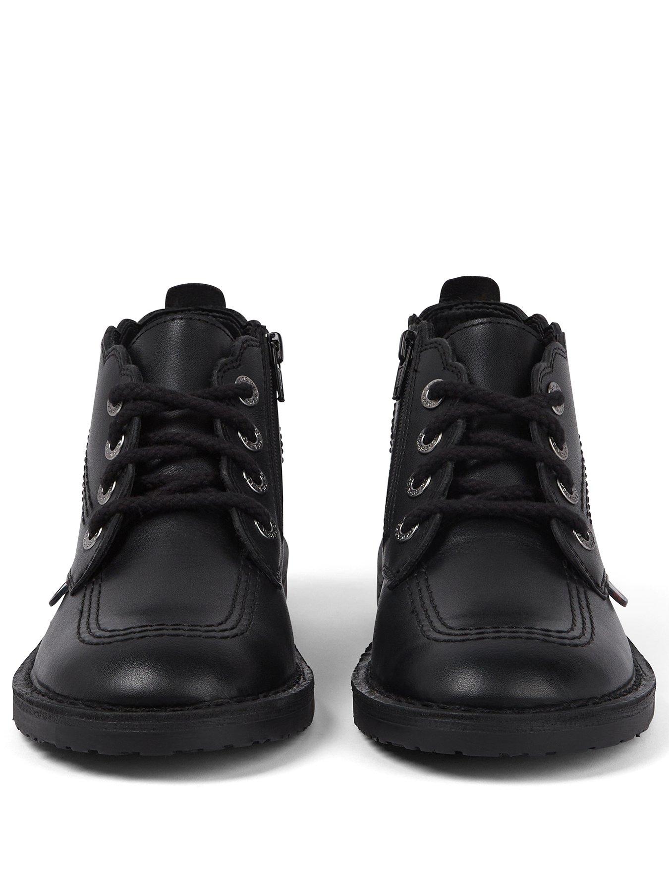 Kickers Junior Adlar Hi Scallop Lthr Jf Blk - Black | Very