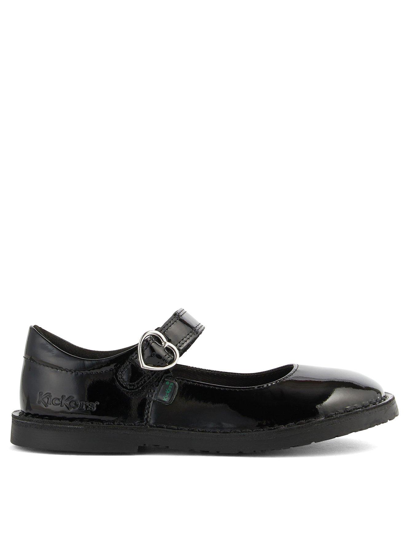 Kickers Junior Adlar Mj Heart Lthr Jf Blk, Black, Size 13 Younger