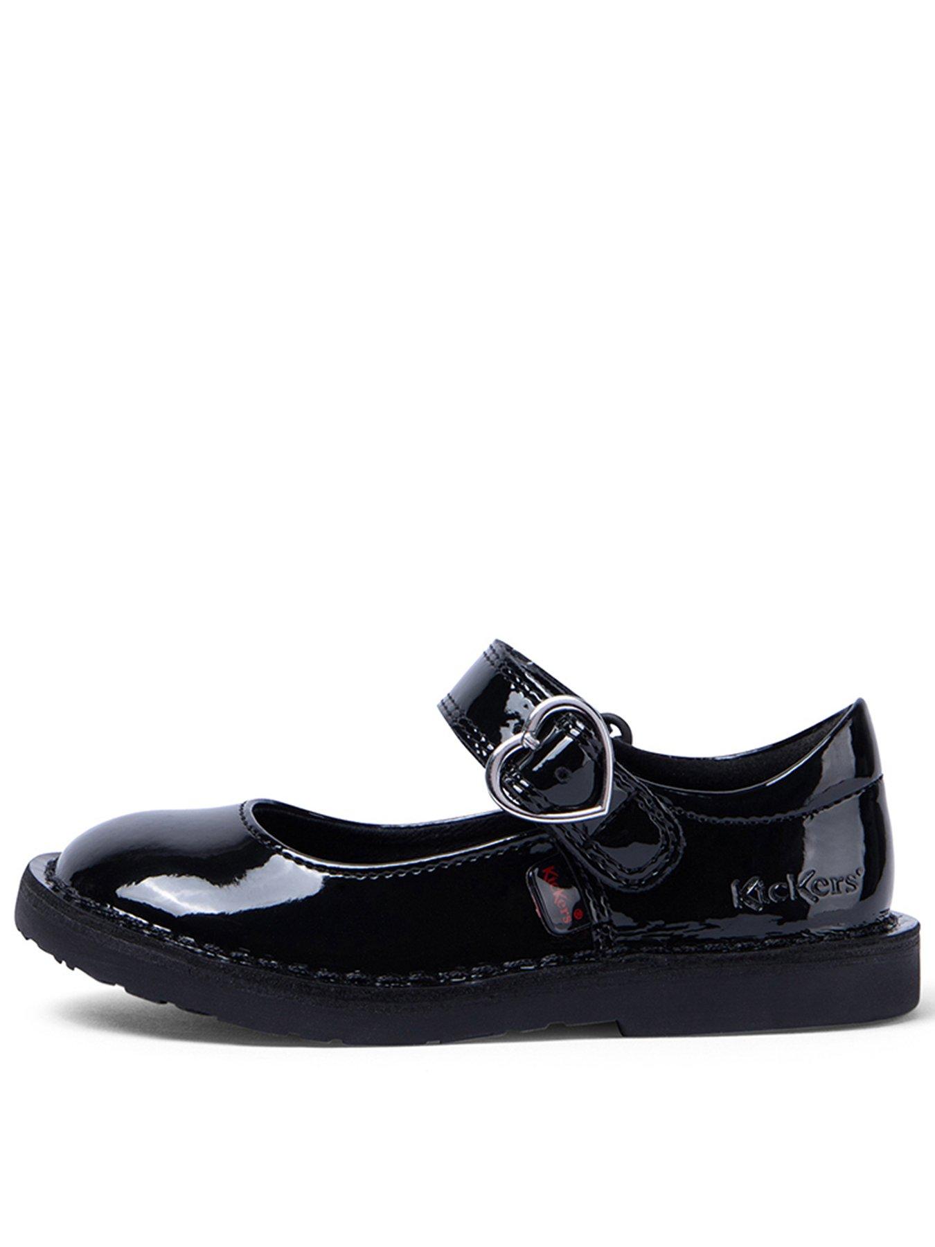 Kickers Infant Adlar Heart Patent Leather Mary-jane Shoe - Black