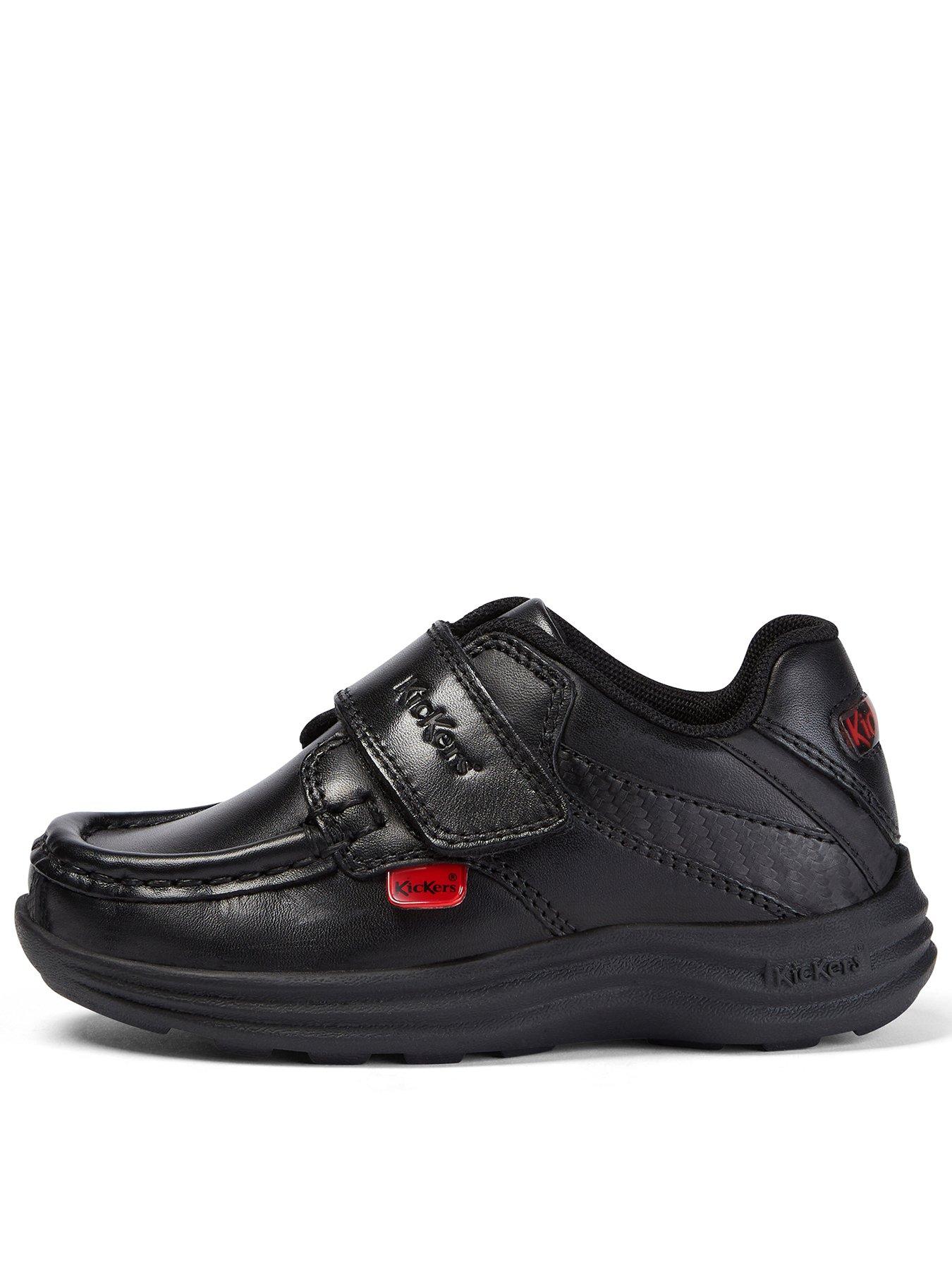 Kickers Toddler Reasan Strap Leather Shoes - Black