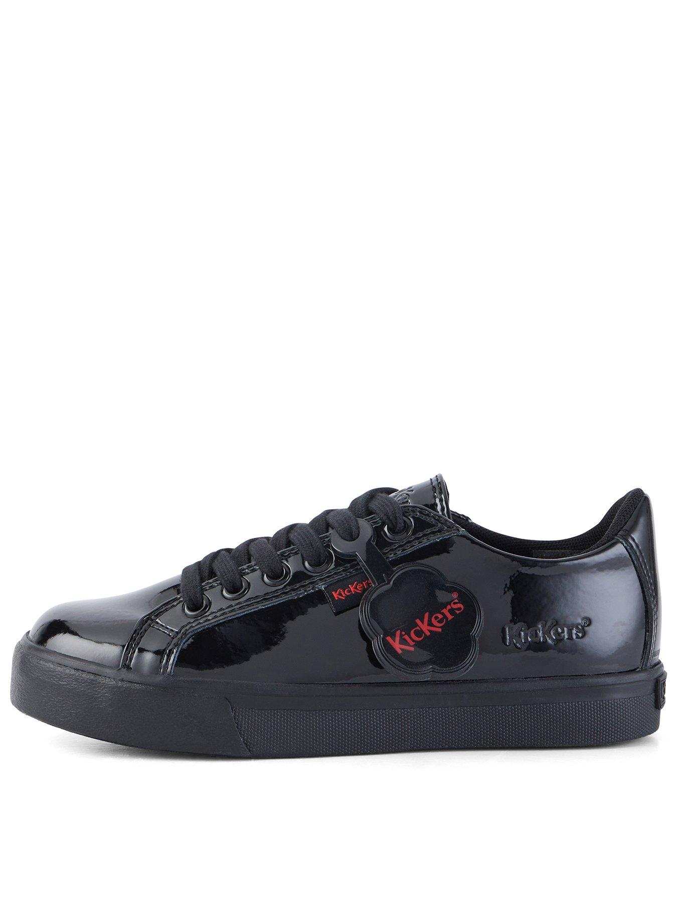 Kickers Junior Tovni Patent Leather Lace-Up Shoe - Black