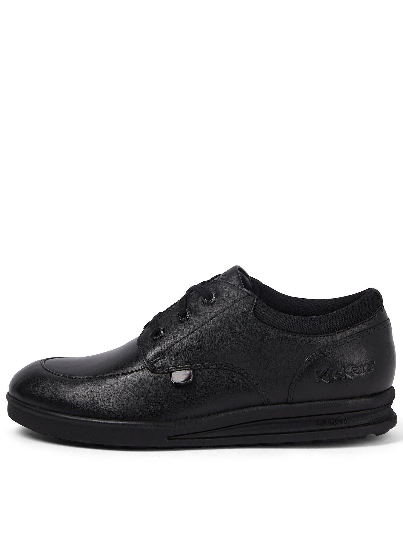 Kickers: Youth Troiko Lo Lthr Ym Blk - Black