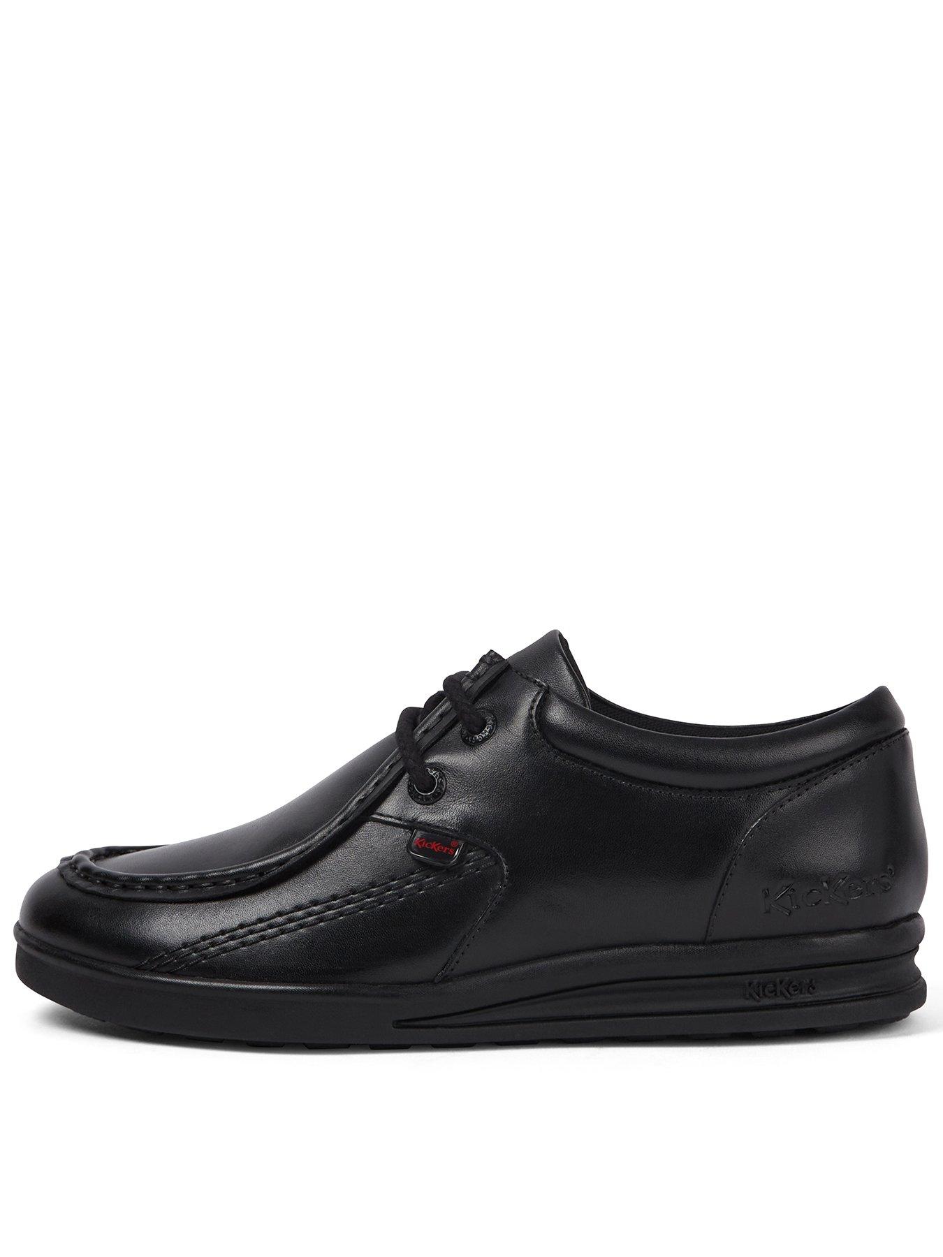 Kickers Youth Troiko Wall Leather Shoe - Black