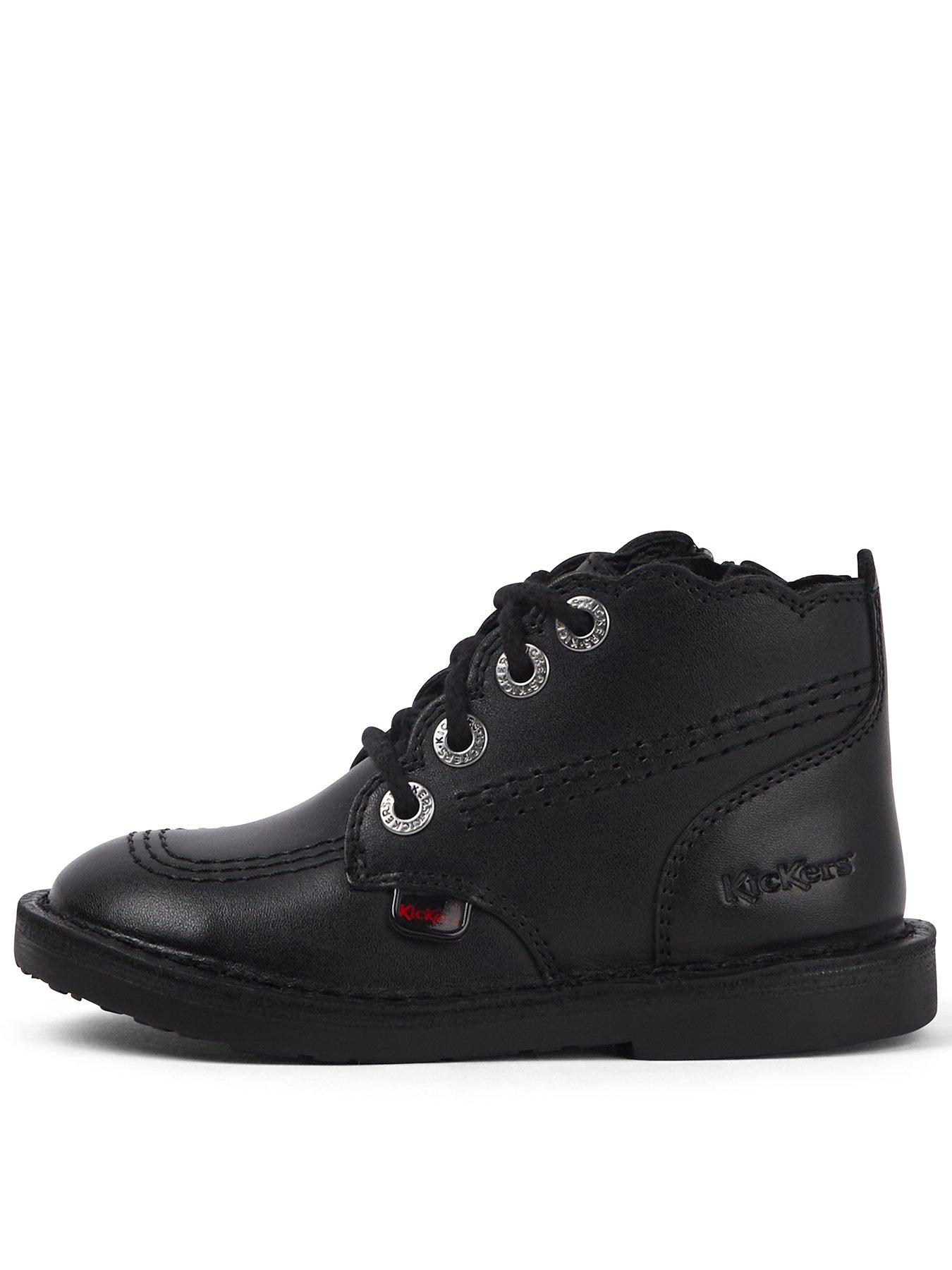 Kickers Toddler Adlar Hi Scallop Lthr If Blk, Black, Size 7 Younger