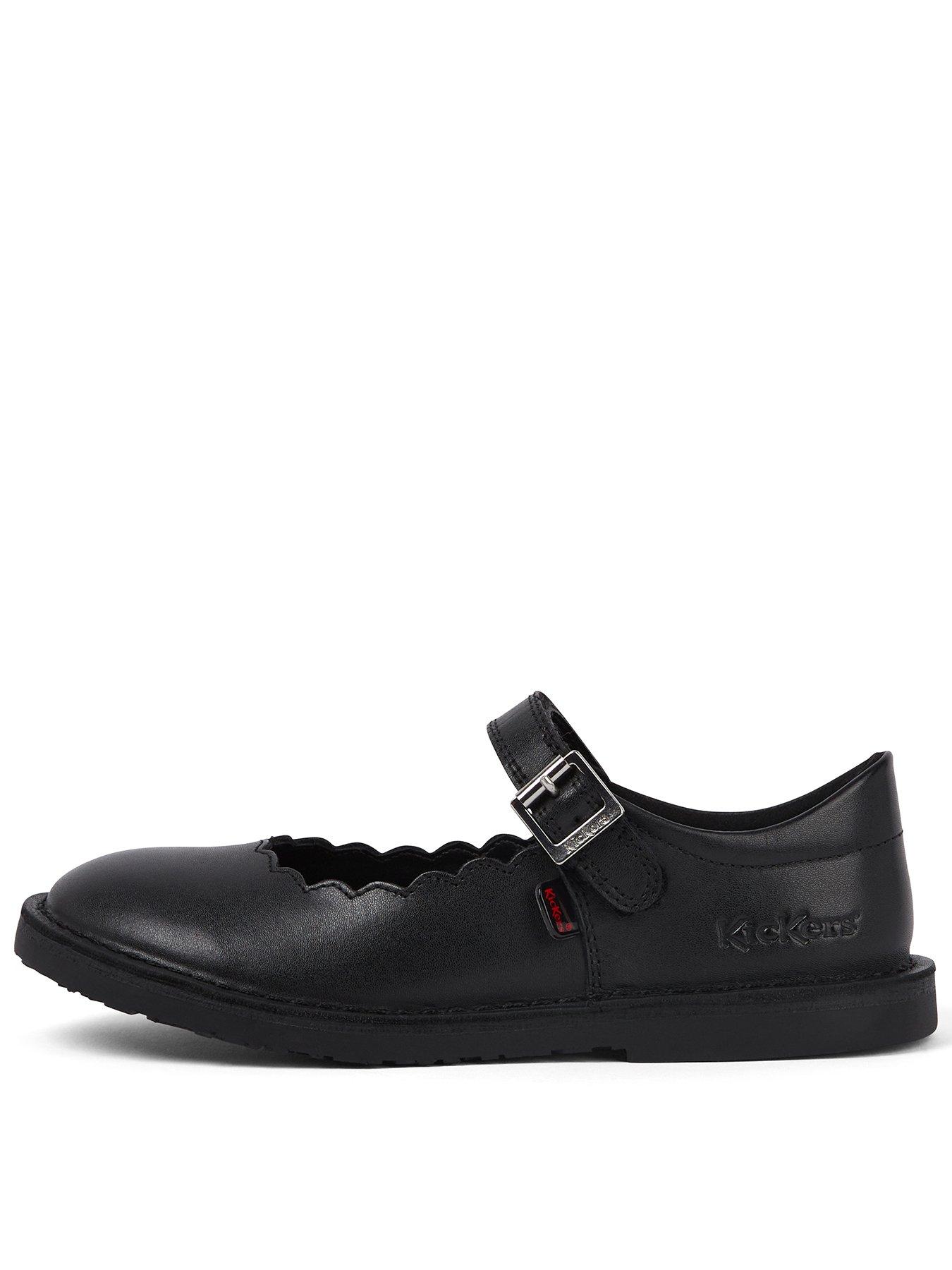 Kickers Junior Adlar Mj Scallop Lthr Jf Blk - Black