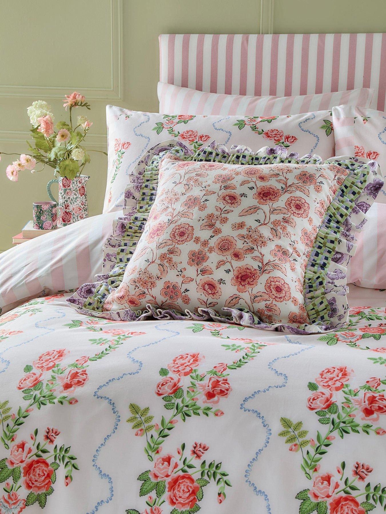 undefined Double Ruffle 100% Cotton Cushion- 45x45cm