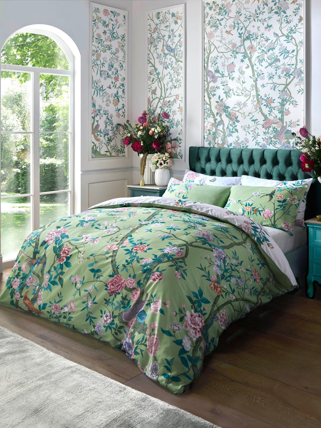 undefined Chinoiserie Garden 100% Cotton Sateen Duvet Cover Set