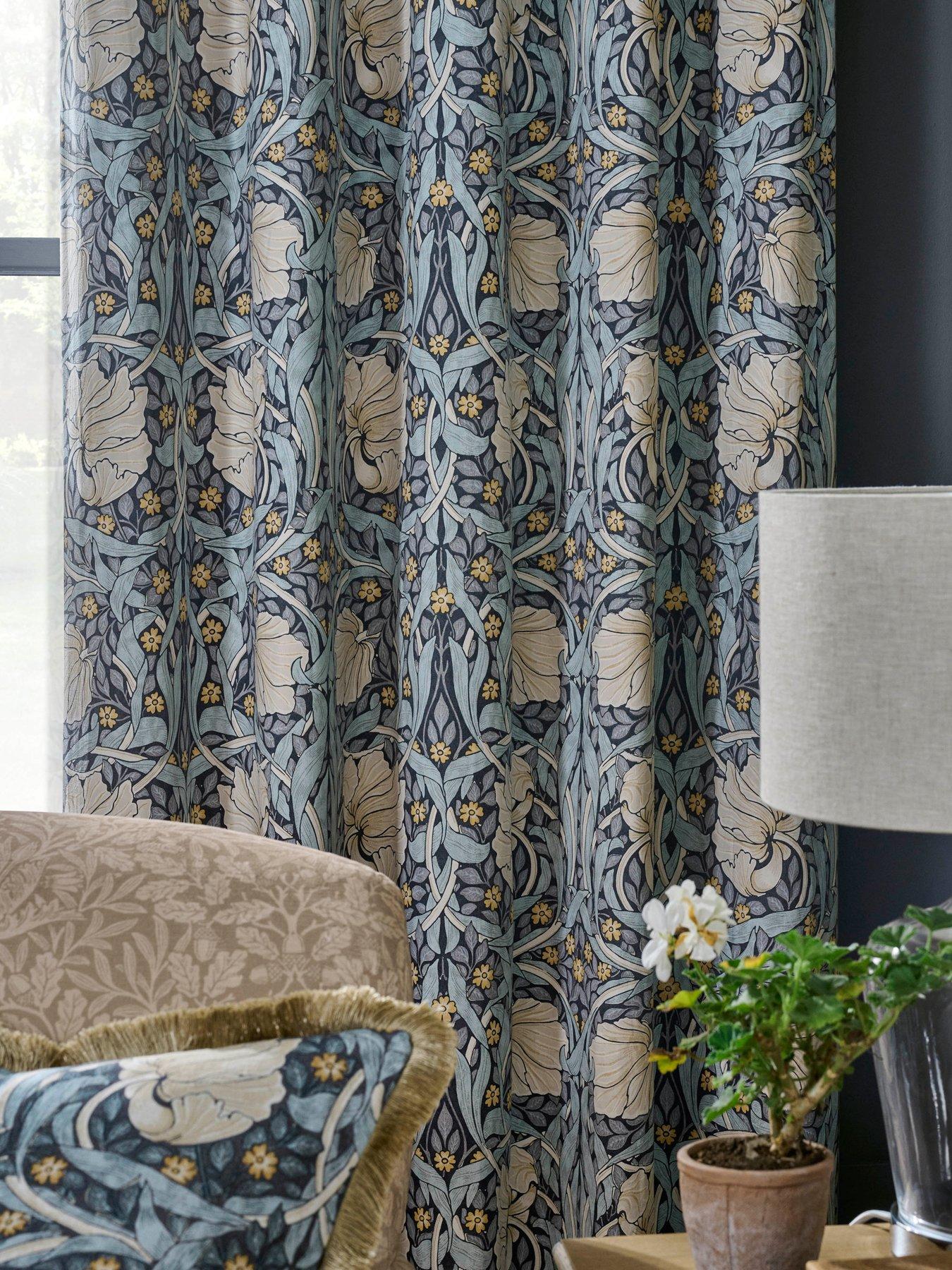 Image 2 of 3 of William Morris at Home Pimpernel Blackout Lined Eyelet Curtains