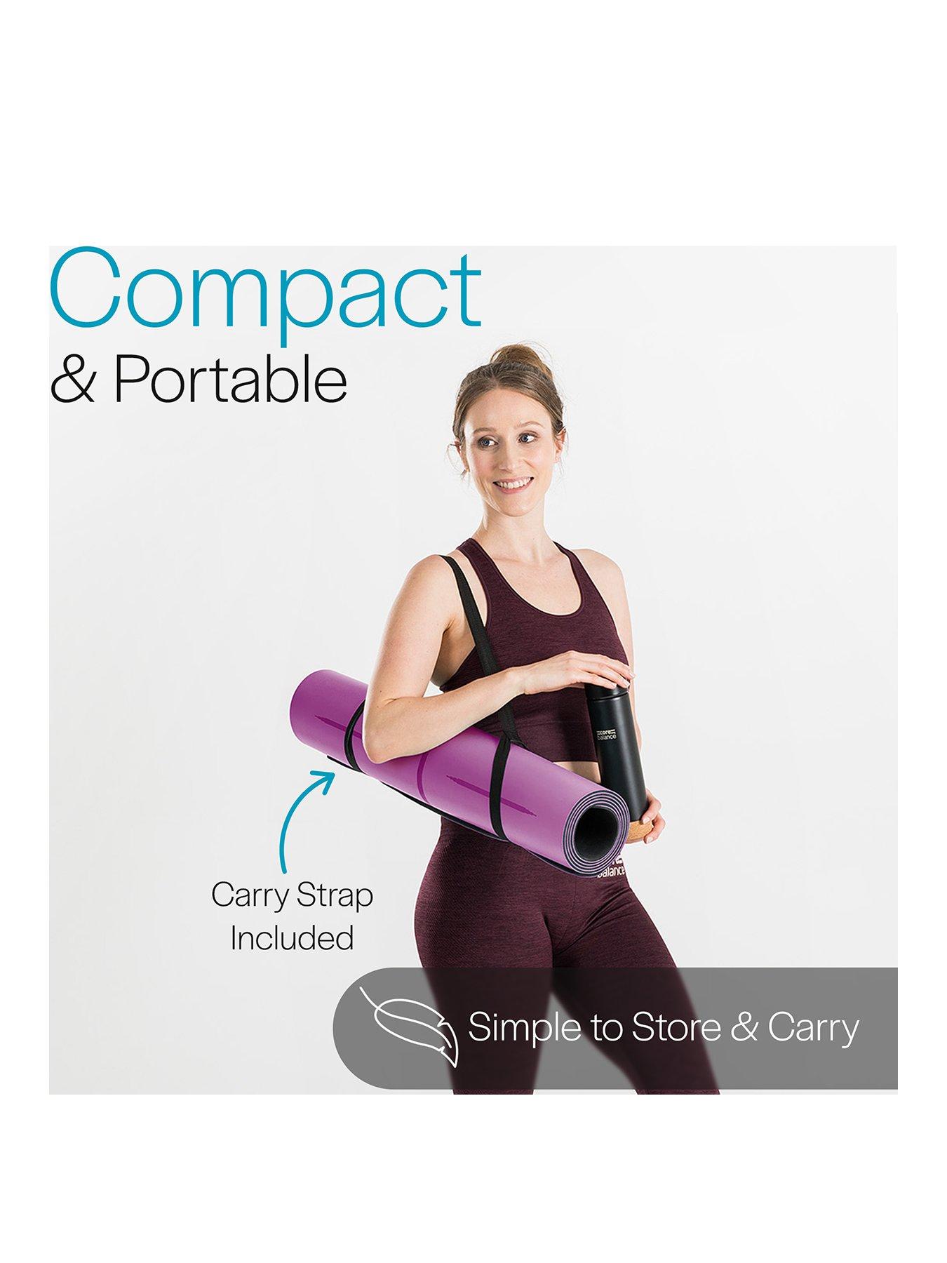Image 2 of 6 of Core Balance Purple Rubber Alignment Yoga Mat