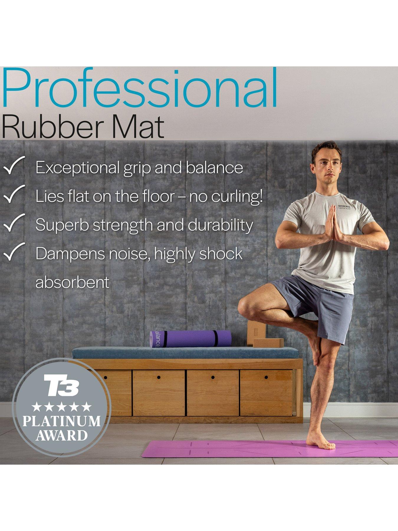 Image 6 of 6 of Core Balance Purple Rubber Alignment Yoga Mat