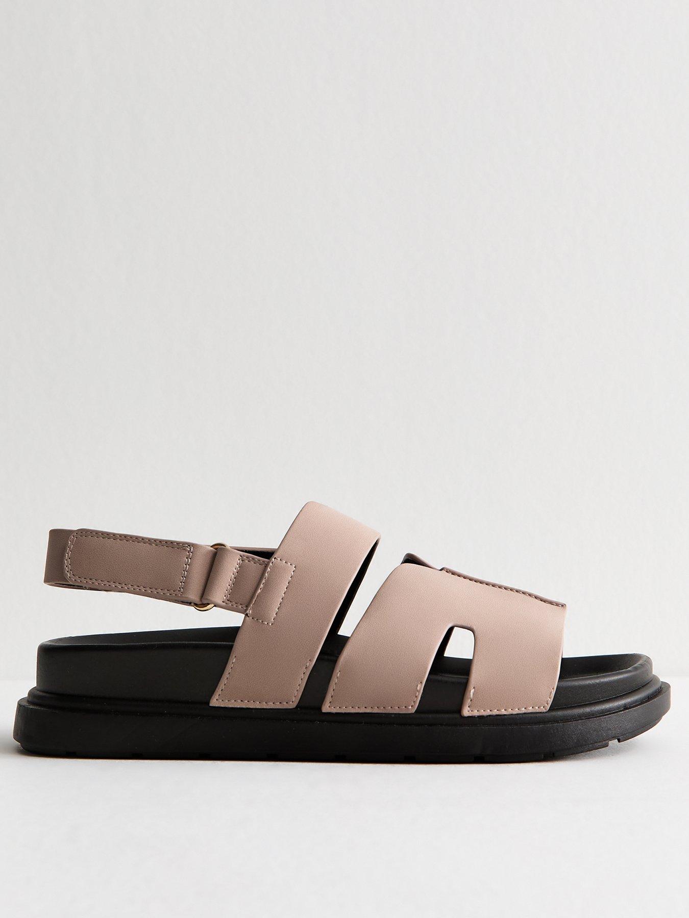 undefined Faux Leather Chunky Strap Sandals - Pink