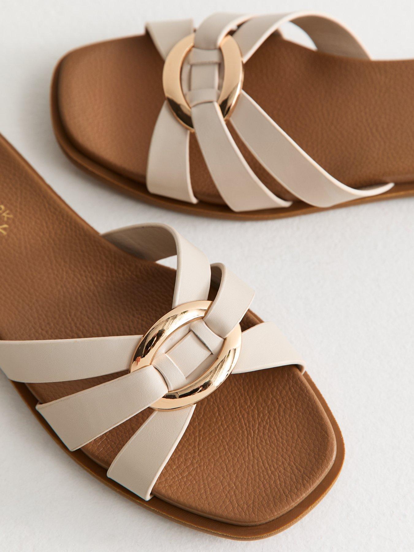 New Look Off White Multi Strap Flat Sandals Very
