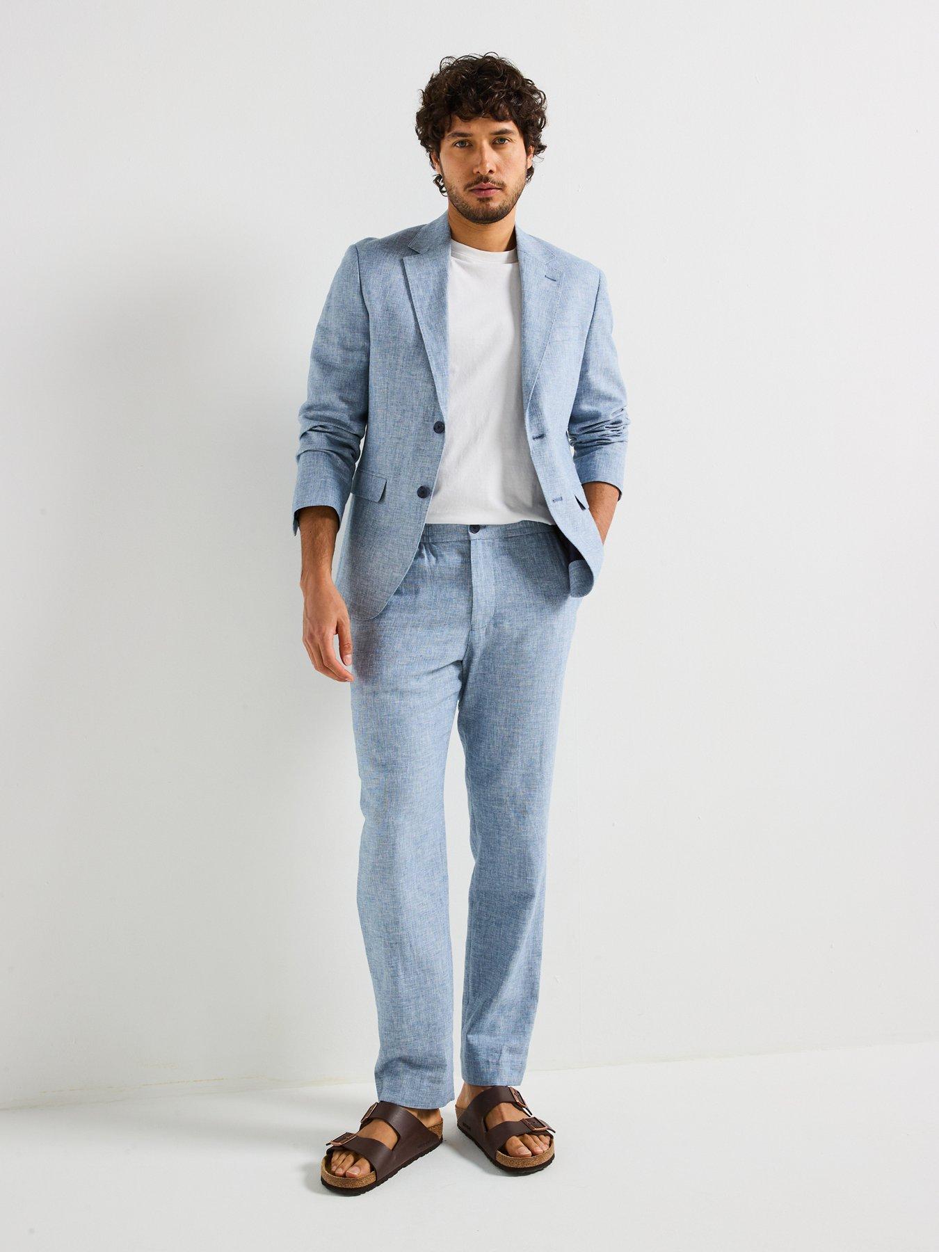 Image 3 of 4 of Selected Homme Regular Fit Malik Suit Trousers - Light Blue