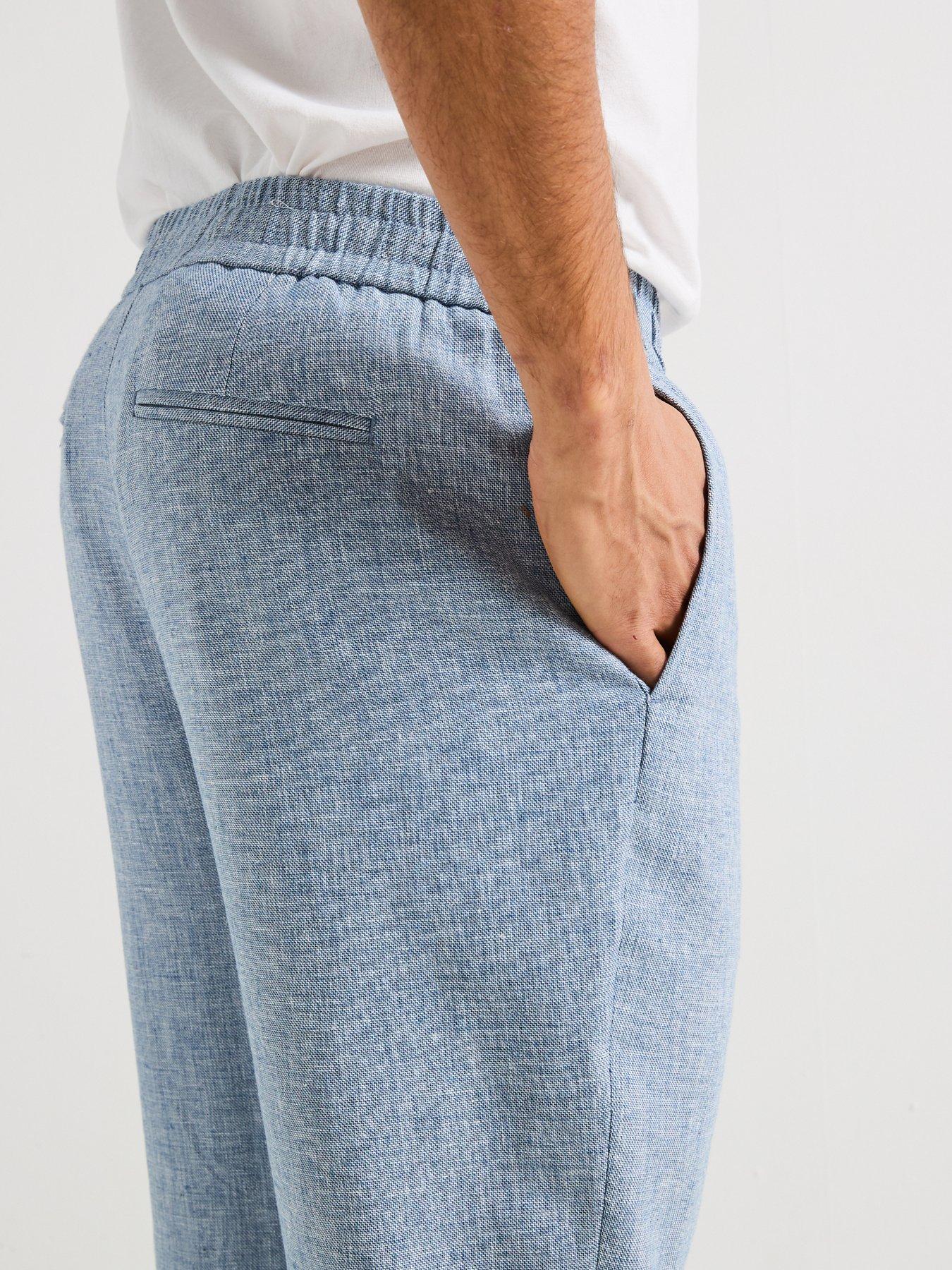 Image 4 of 4 of Selected Homme Regular Fit Malik Suit Trousers - Light Blue