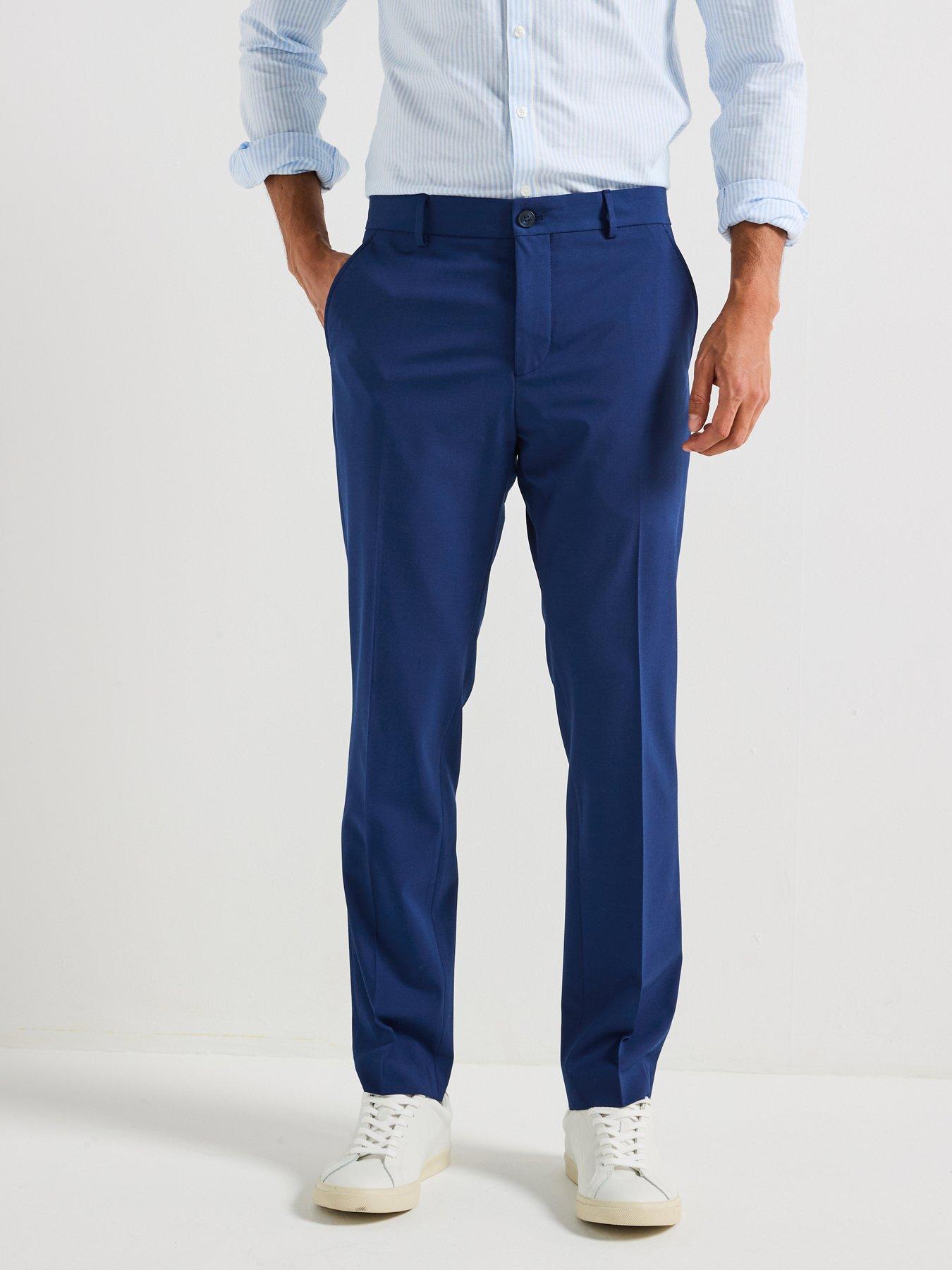 undefined Slim Fit Liam Flex Suit Trousers - Blue
