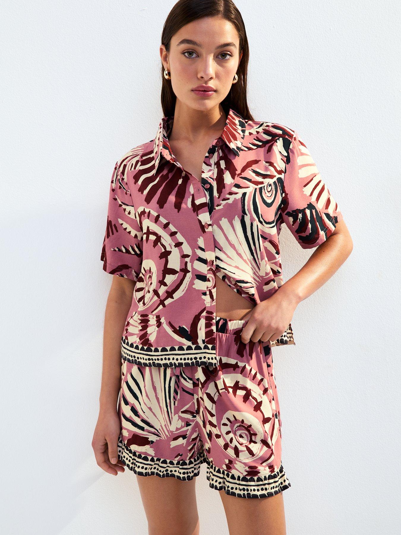 undefined Shell Print Shirt - Pink