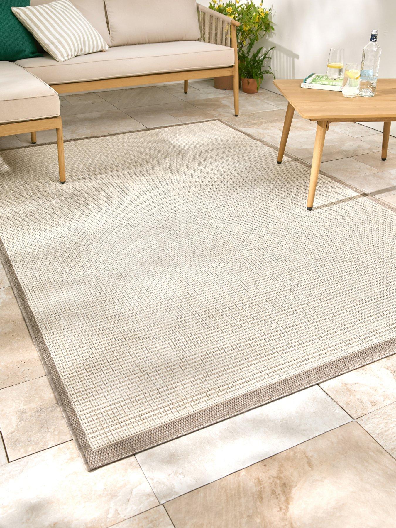 The Very Collection Element Border Indoor/Outdoor Rug - Natural | Very
