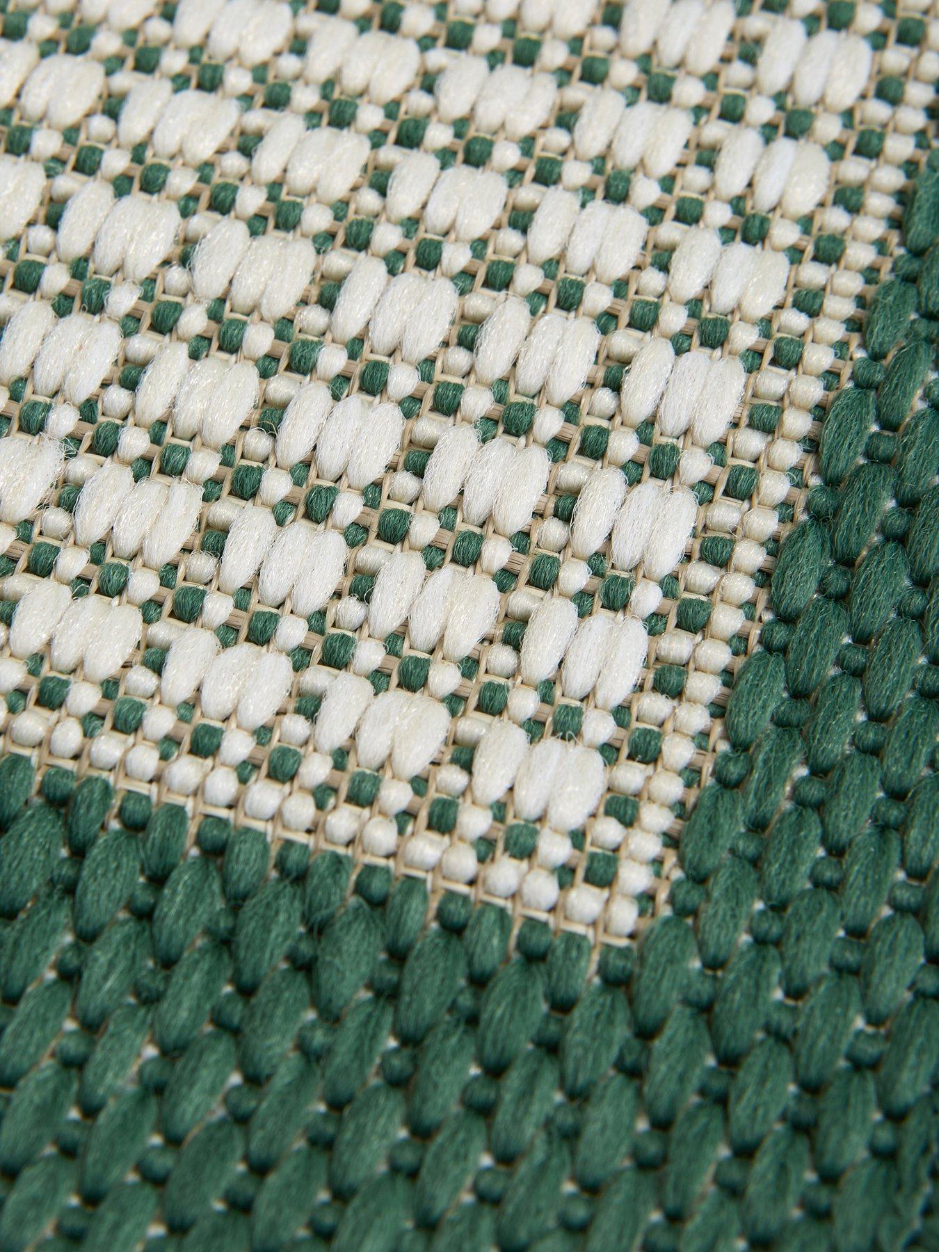 Image 3 of 5 of The Very Collection Element Border Indoor/Outdoor Rug - Green
