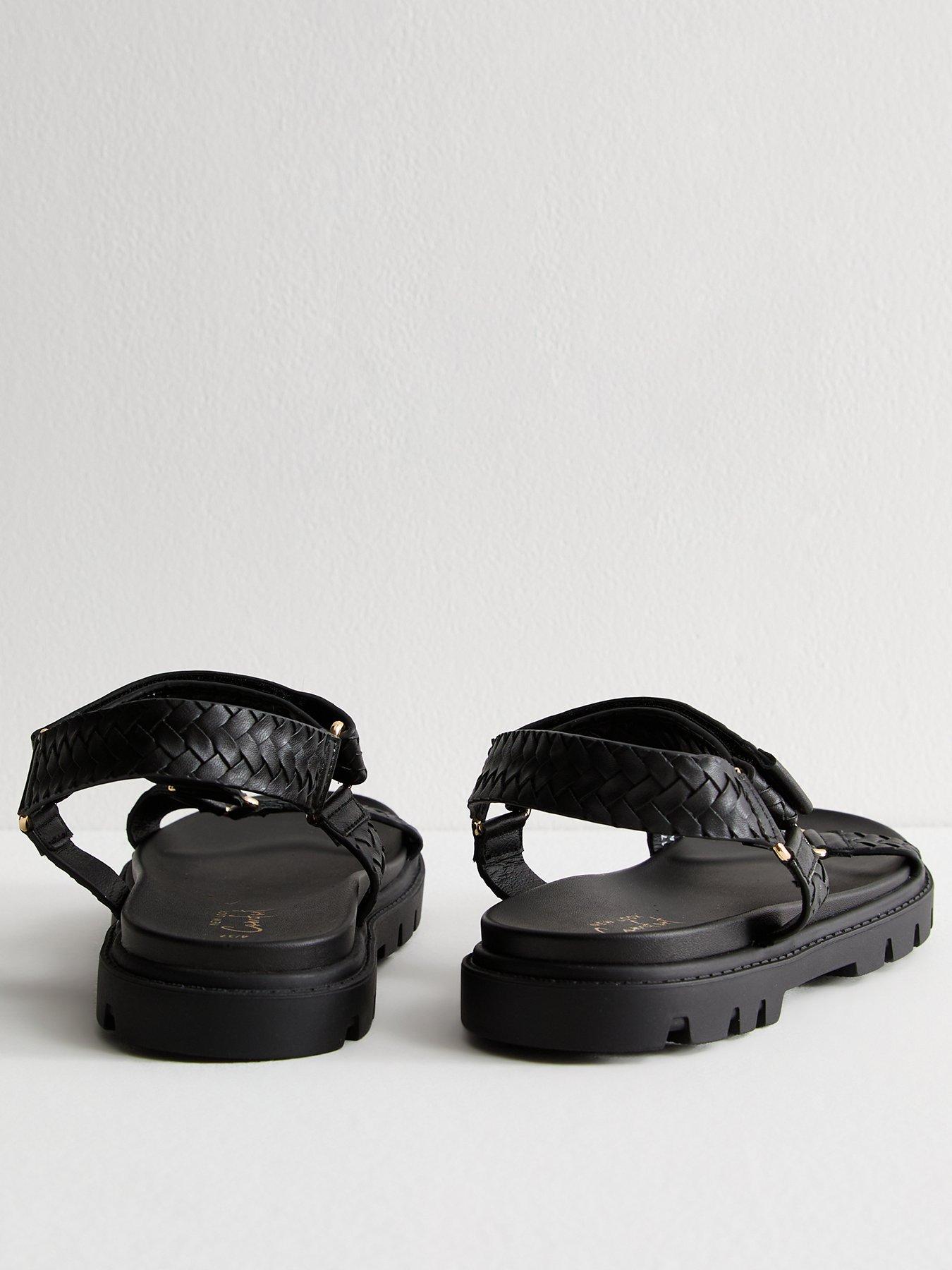 Image 3 of 6 of New Look Black Woven Strap Sandals