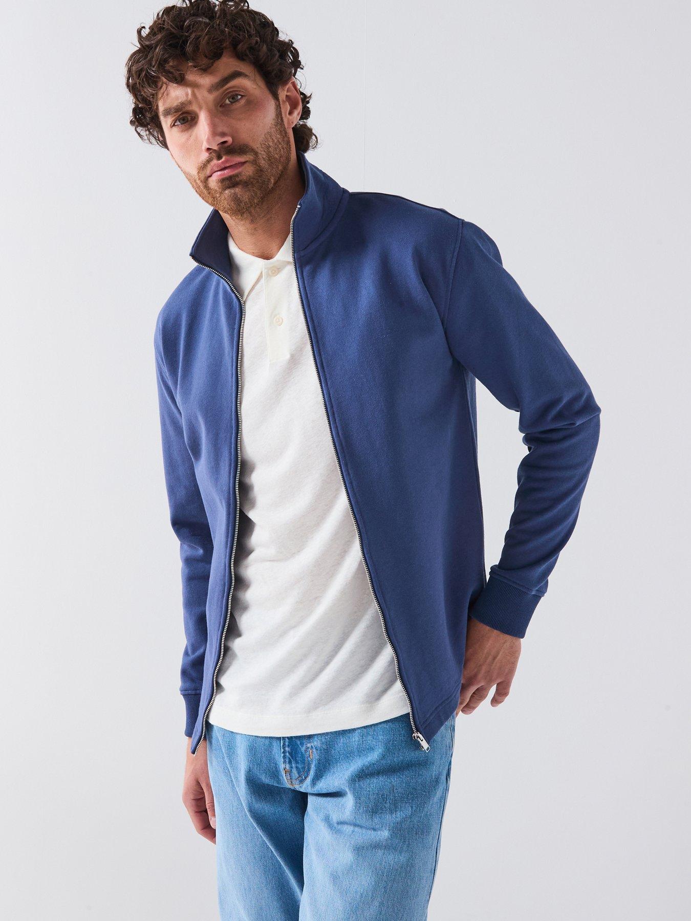 undefined Halban High Neck Full Zip Sweat Top - Blue