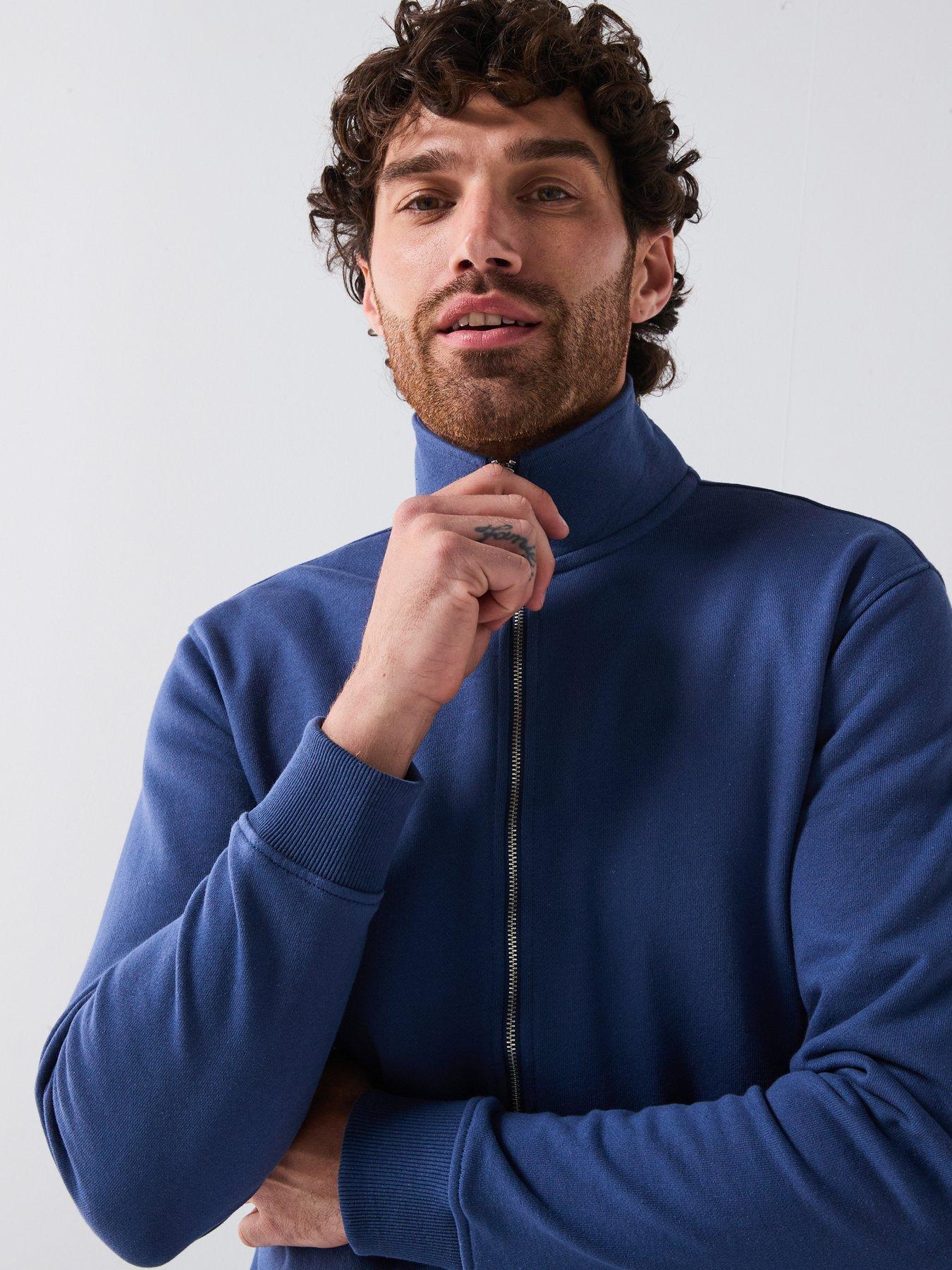 Image 4 of 6 of Selected Homme Halban High Neck Full Zip Sweat Top - Blue