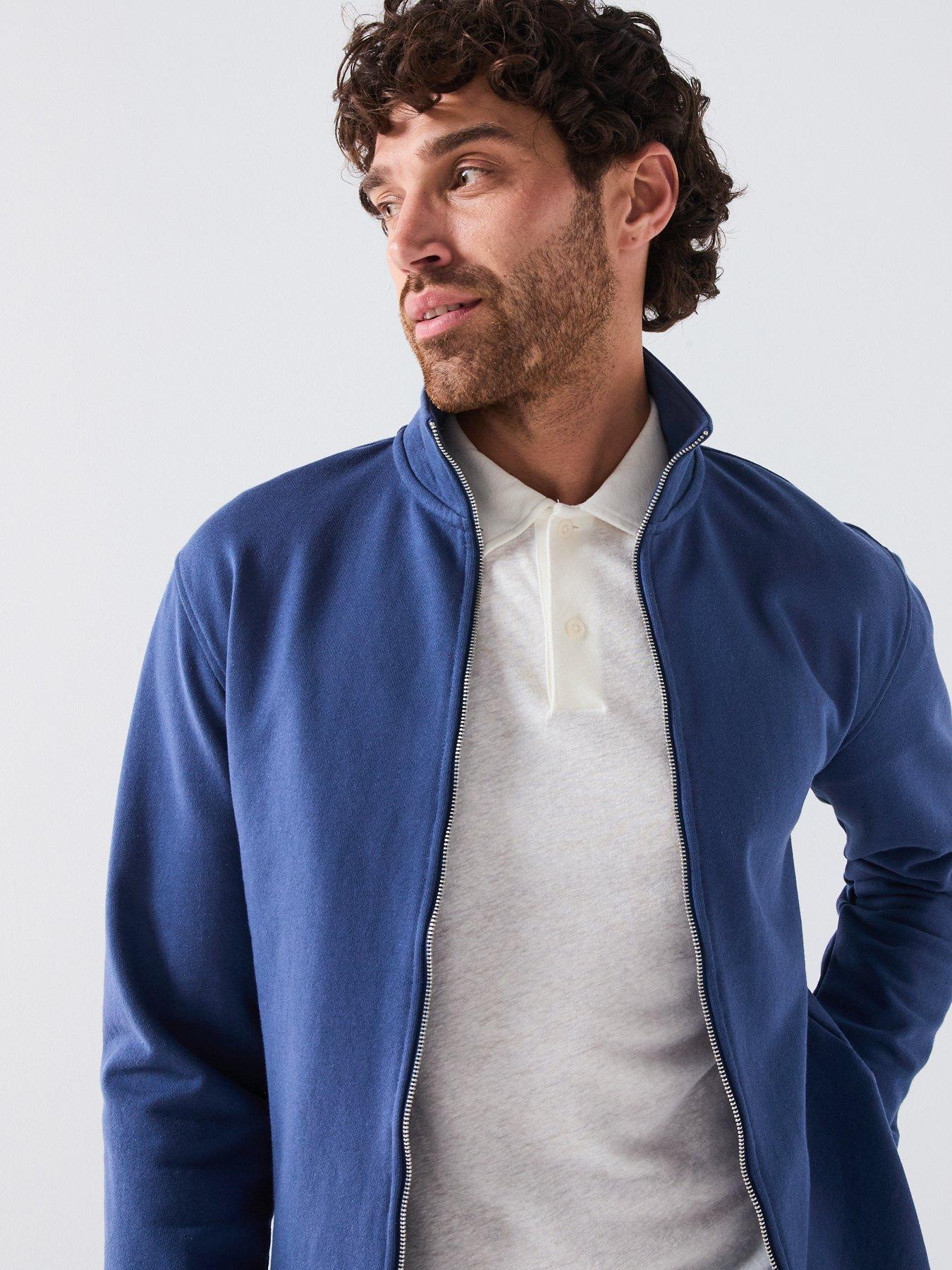 Image 5 of 6 of Selected Homme Halban High Neck Full Zip Sweat Top - Blue
