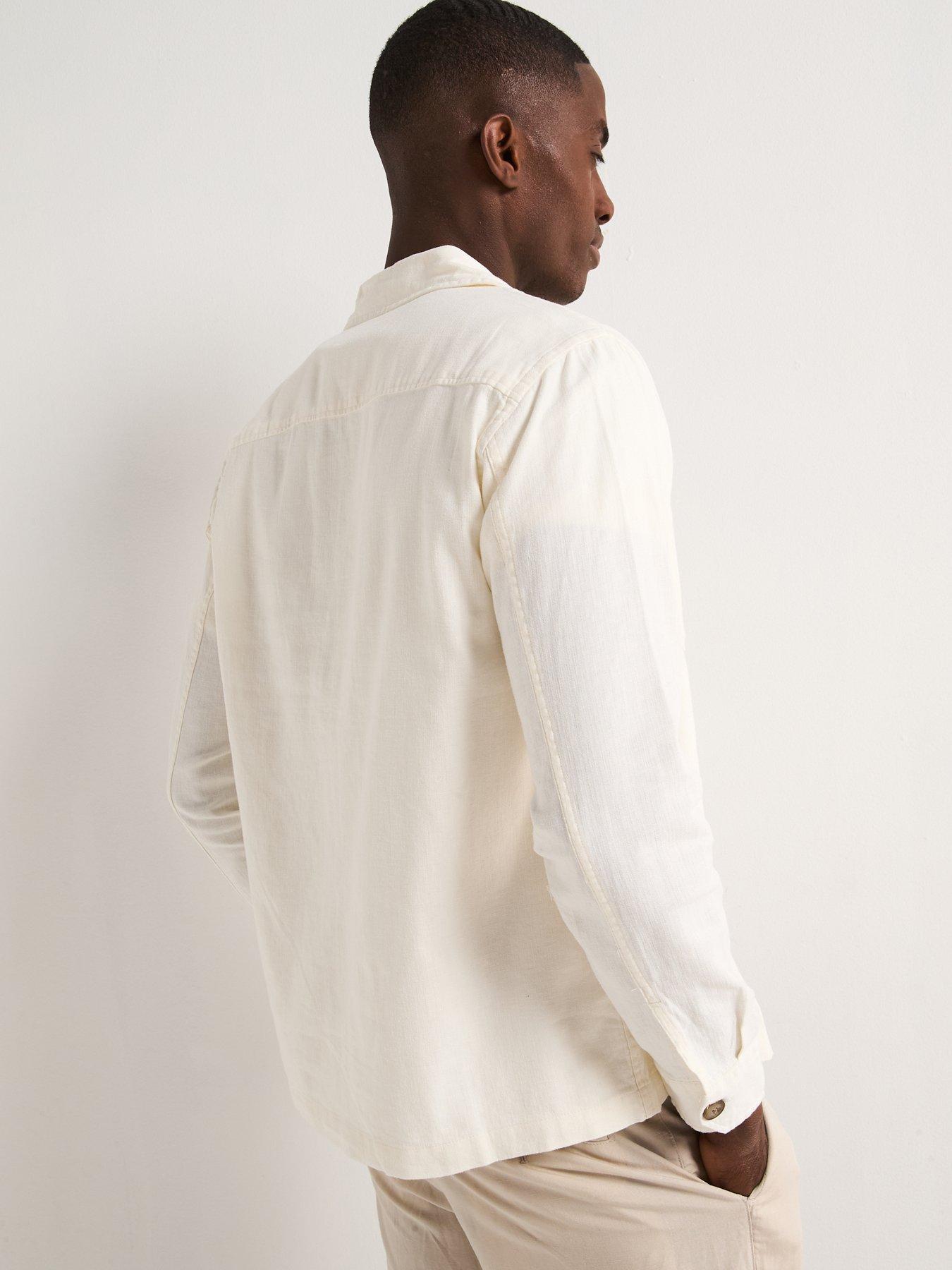 Image 2 of 6 of Selected Homme Brody Long Sleeve Overshirt - White