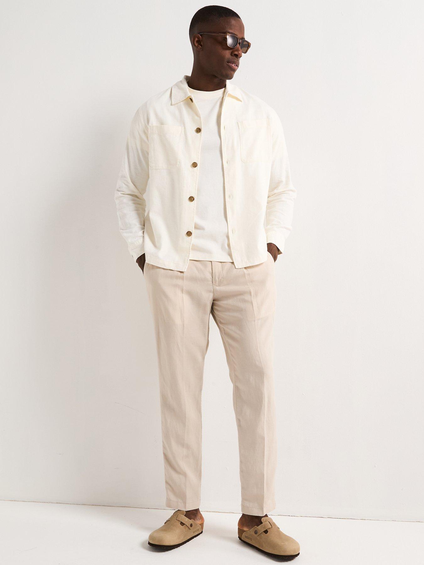 Image 3 of 6 of Selected Homme Brody Long Sleeve Overshirt - White