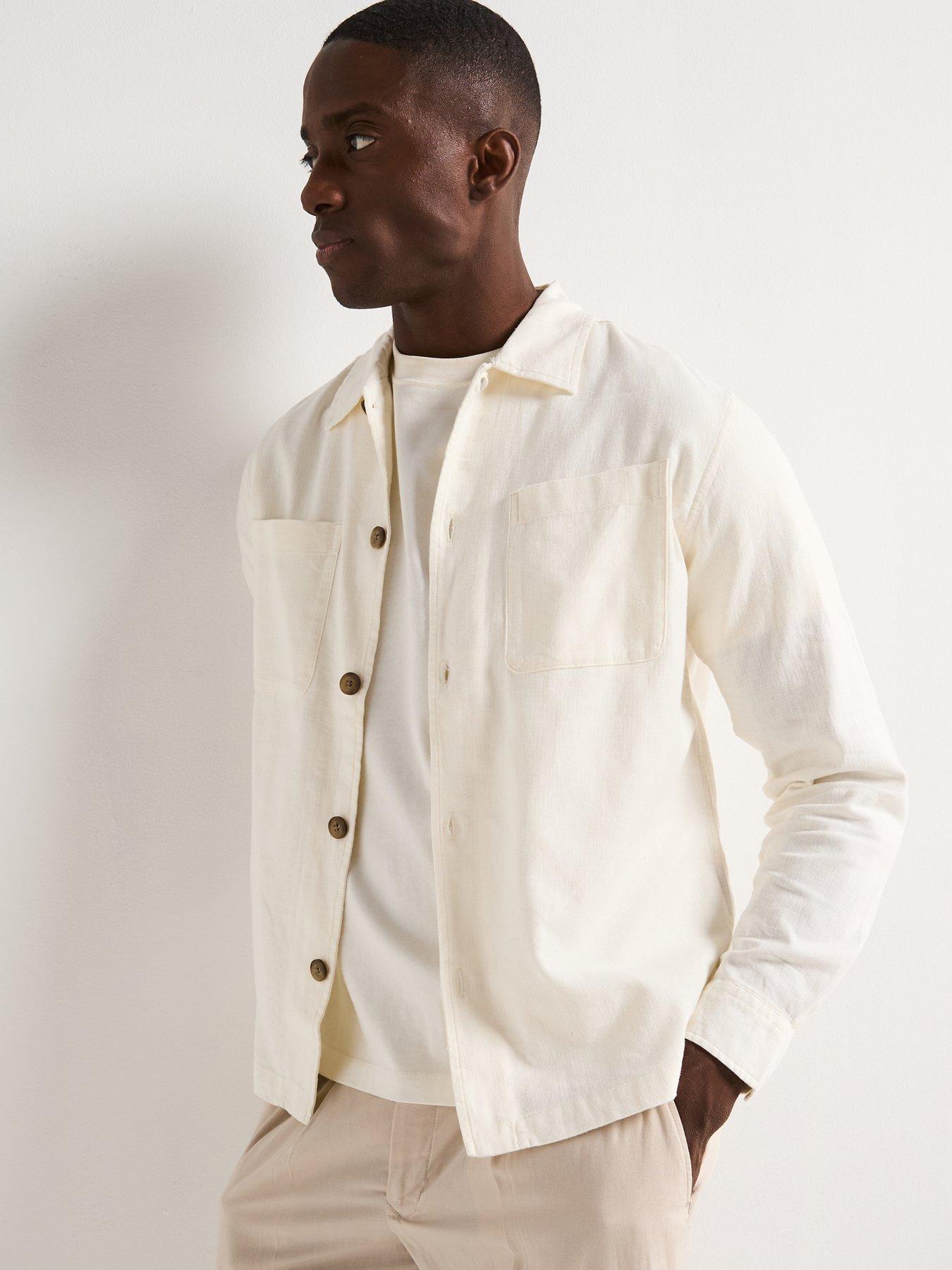 Image 5 of 6 of Selected Homme Brody Long Sleeve Overshirt - White