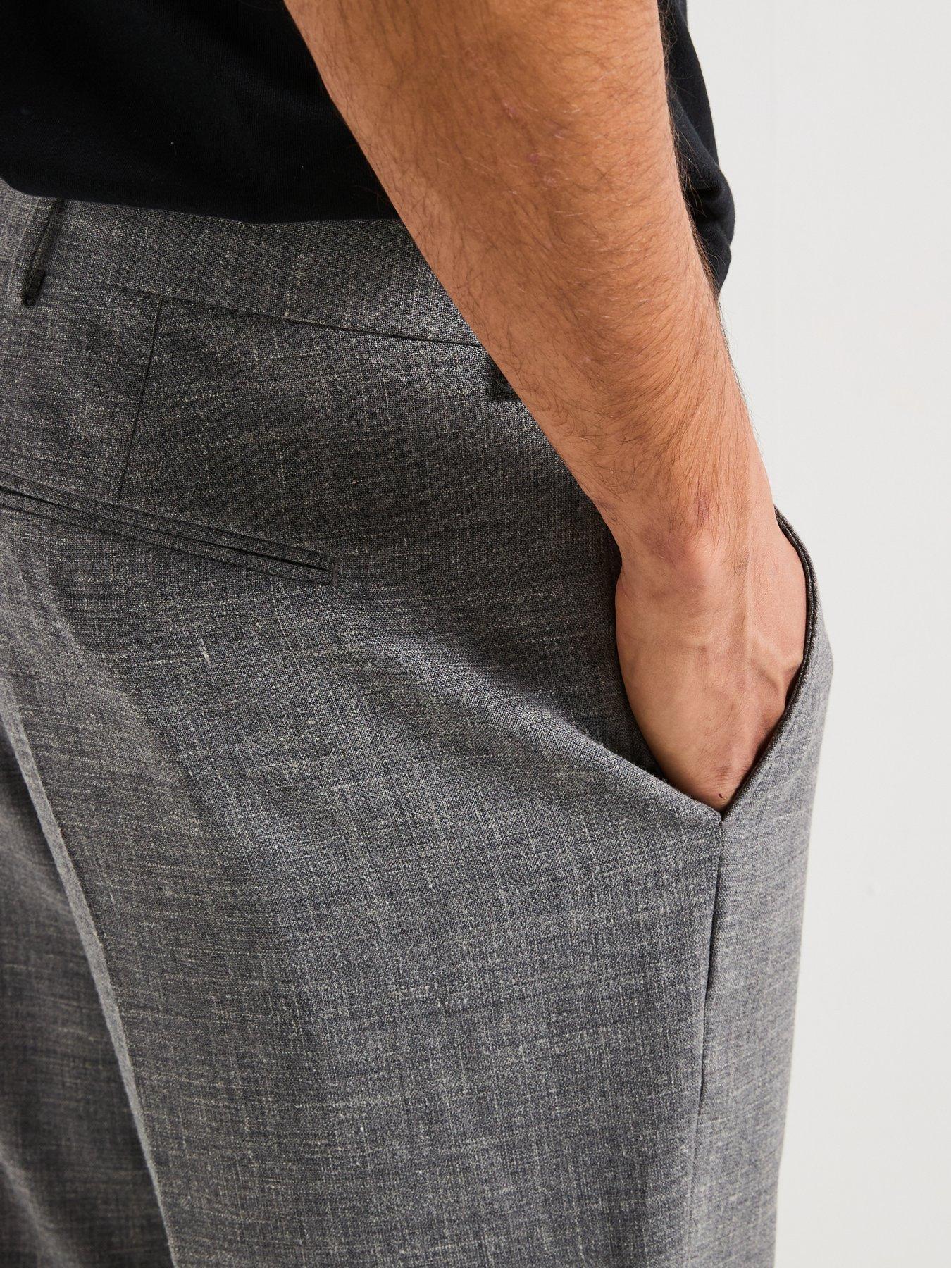 Image 4 of 4 of Selected Homme Regular Fit Oasis Trousers - Grey