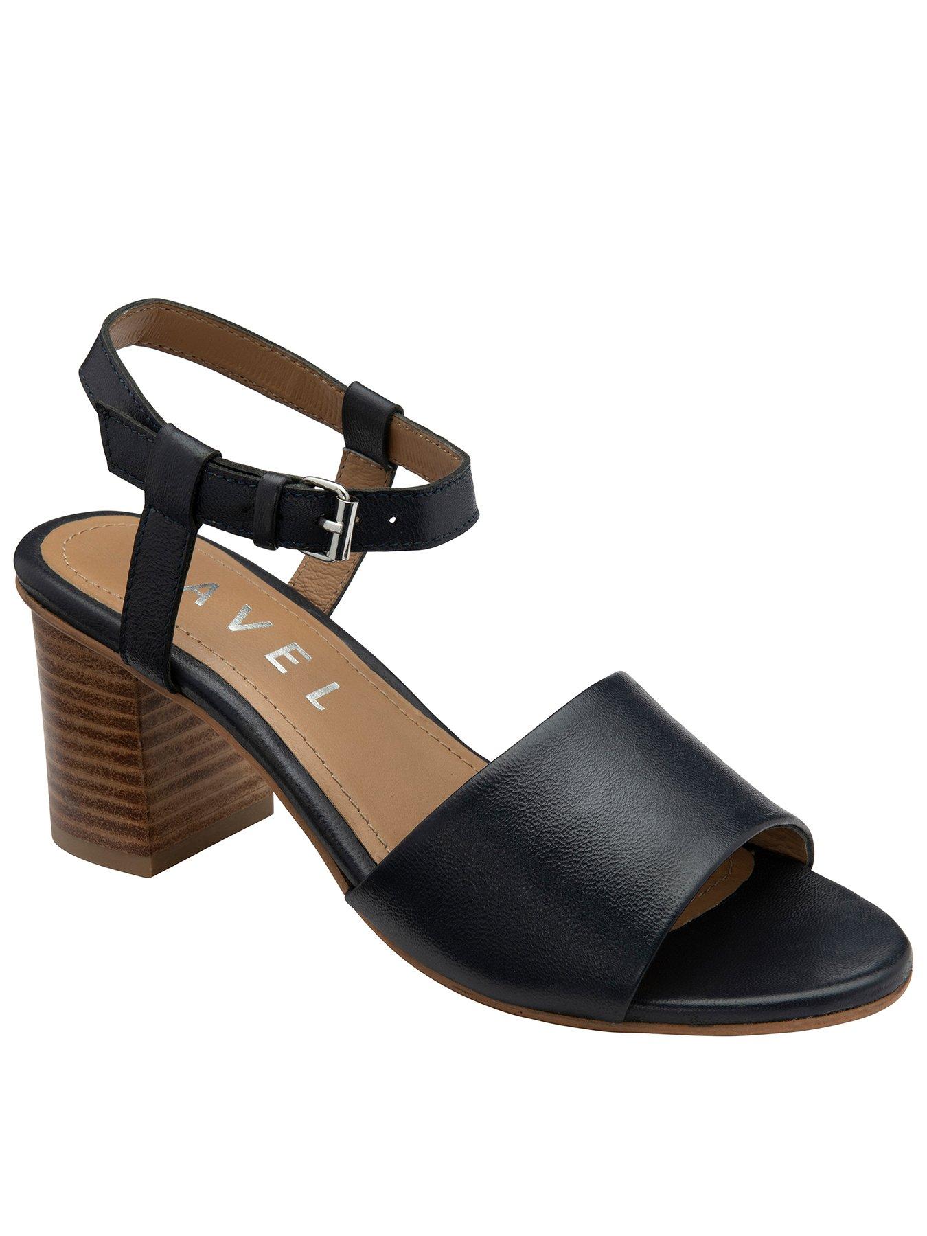 Image 1 of 4 of Ravel Henty Heeled Sandals - Navy Leather