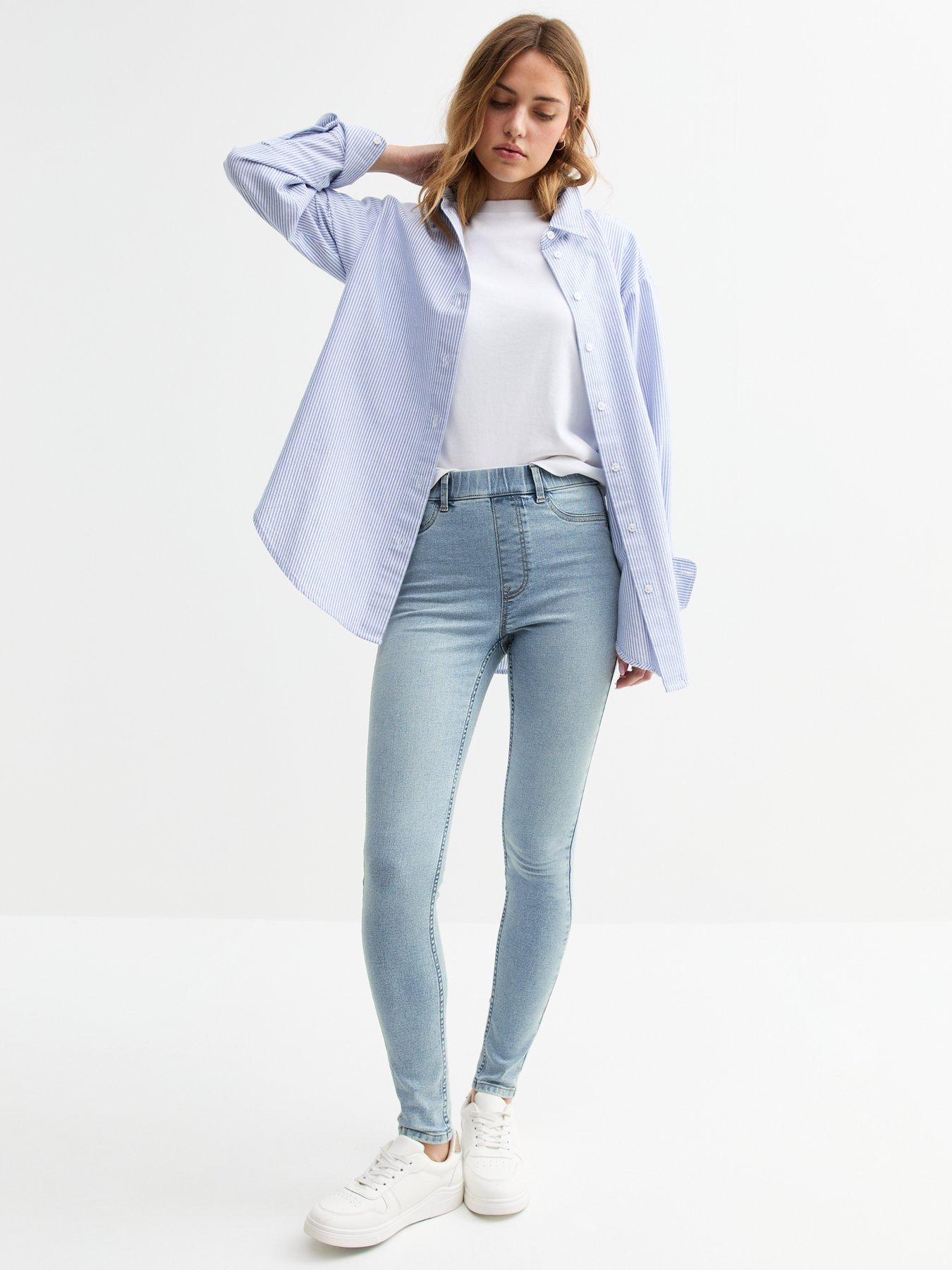 Image 3 of 6 of New Look Light Blue Lift &amp; Shape Emilee Jeggings