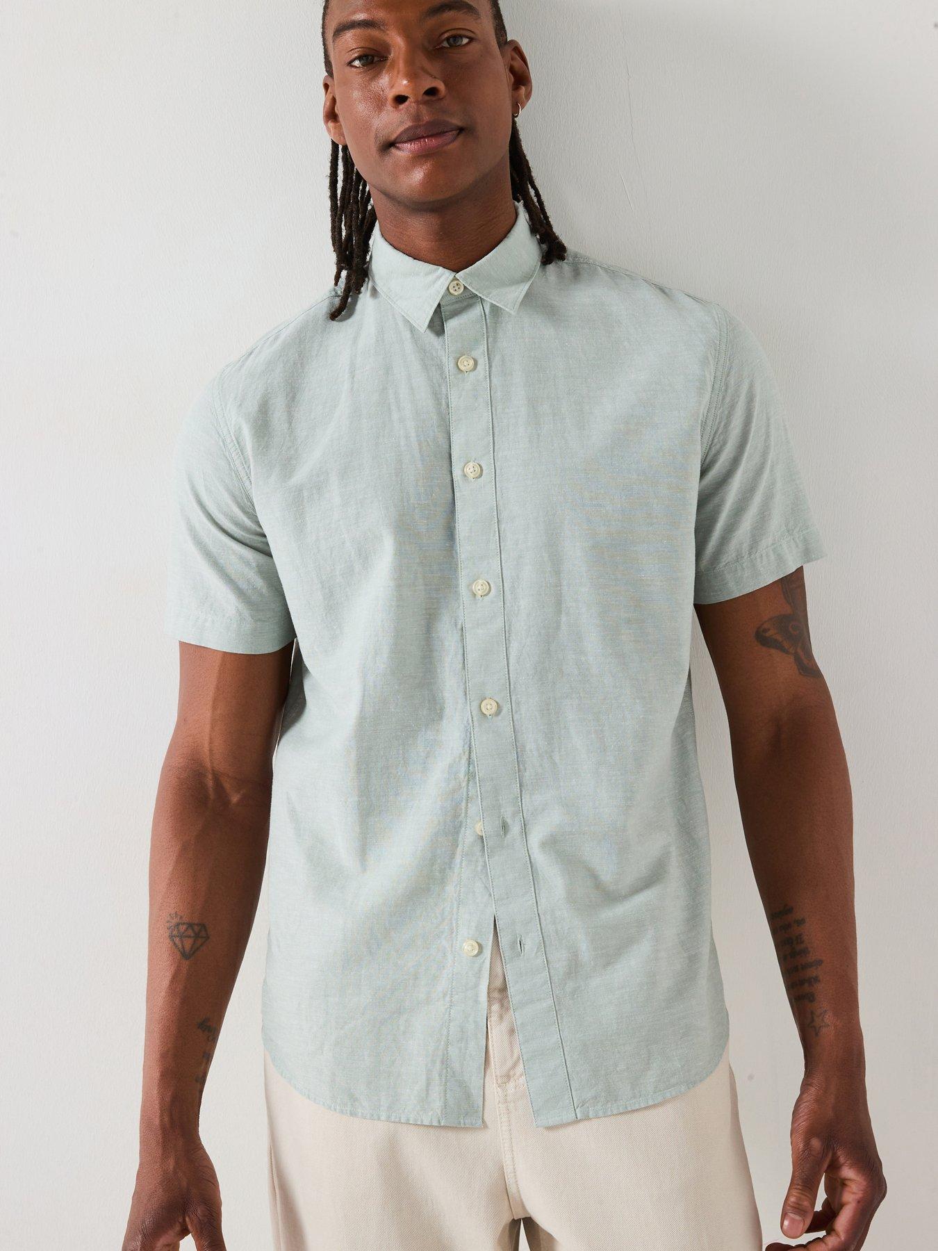 undefined Regular Fit Short Sleeve Shirt - Light Green