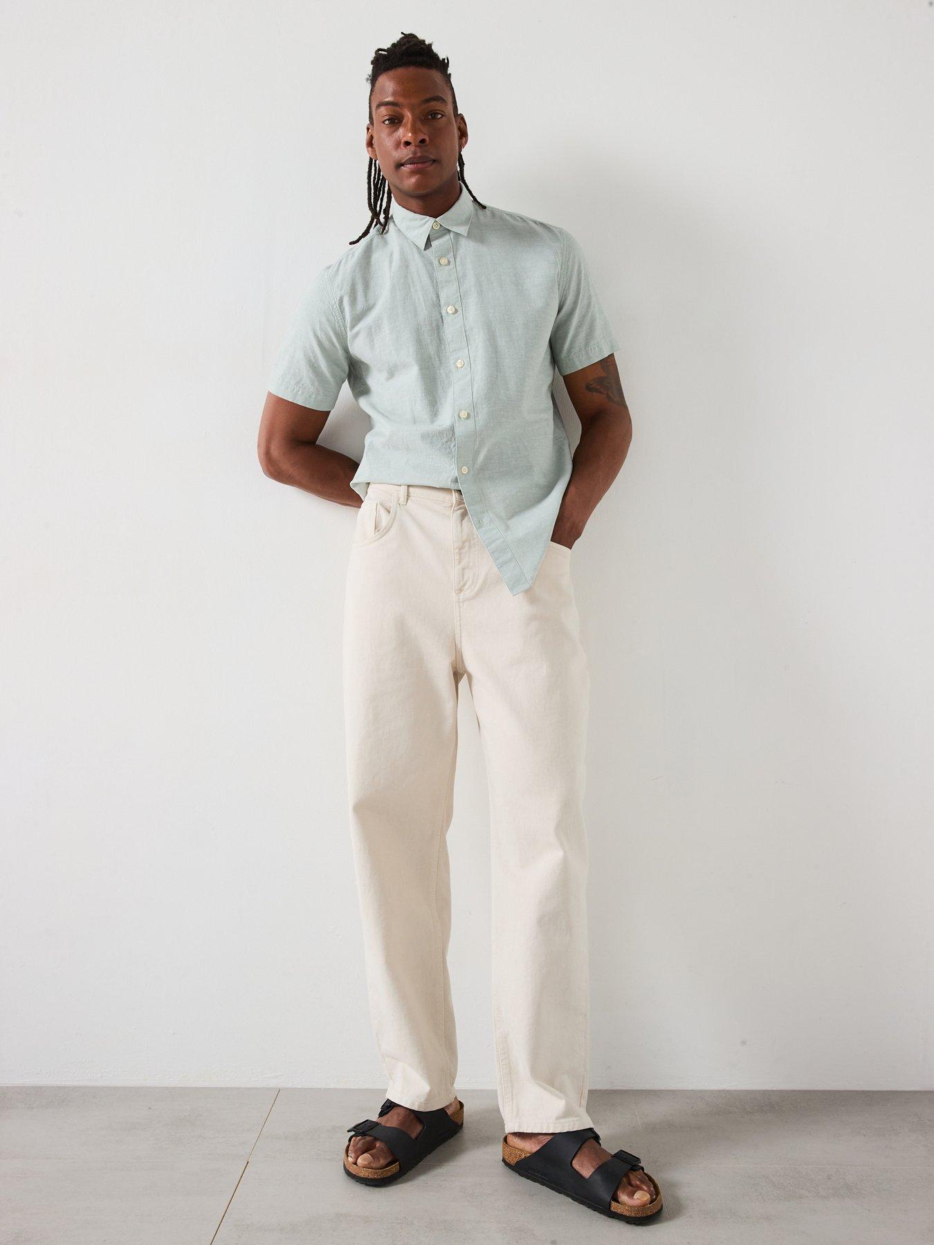 Image 3 of 6 of Selected Homme Regular Fit Short Sleeve Shirt - Light Green