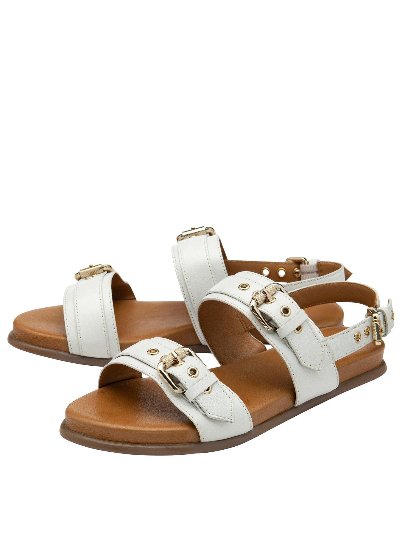 Image 2 of 4 of Ravel Sorbie Flat Sandals - White