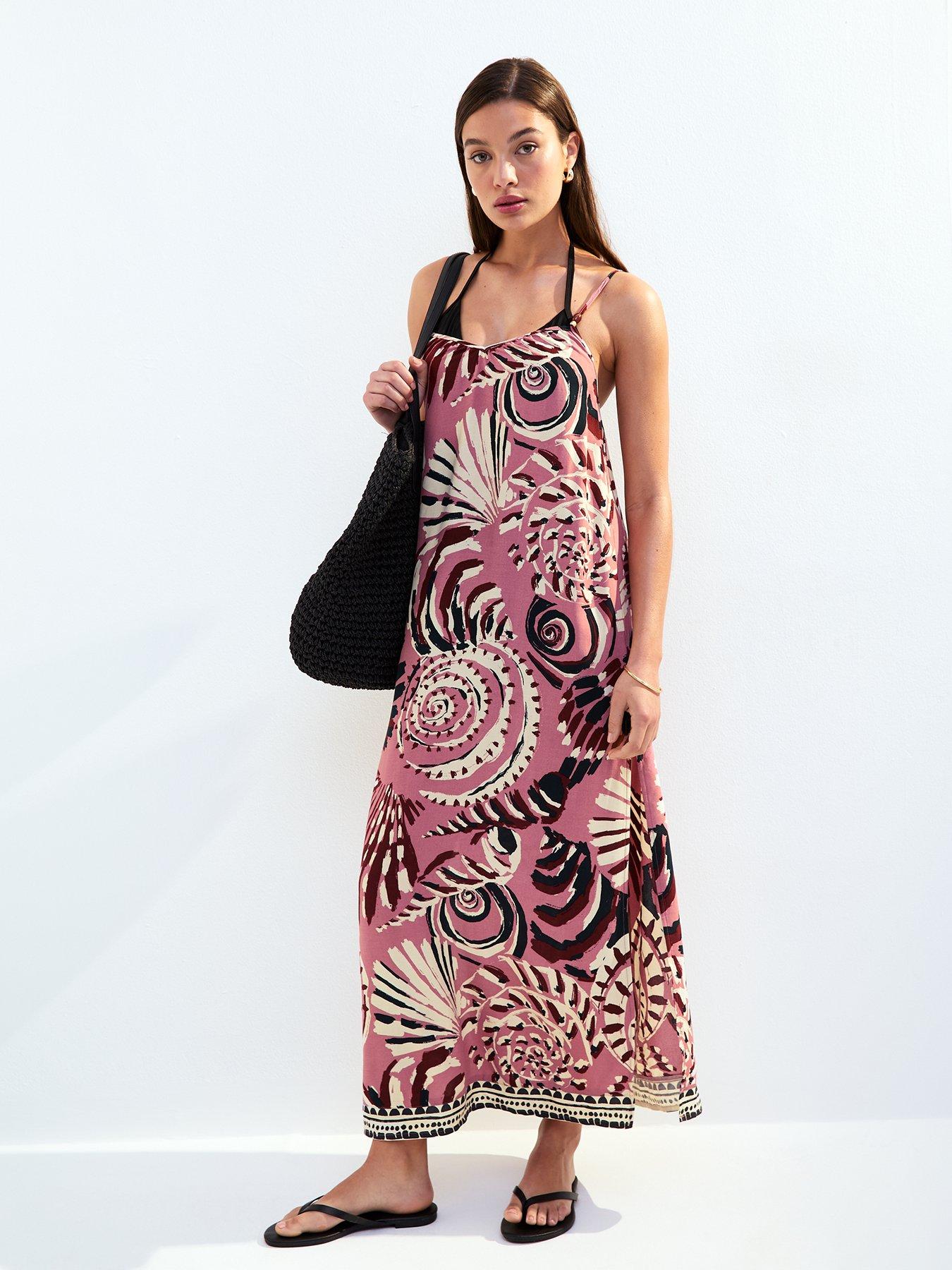 undefined Shell Print Maxi Dress - Pink