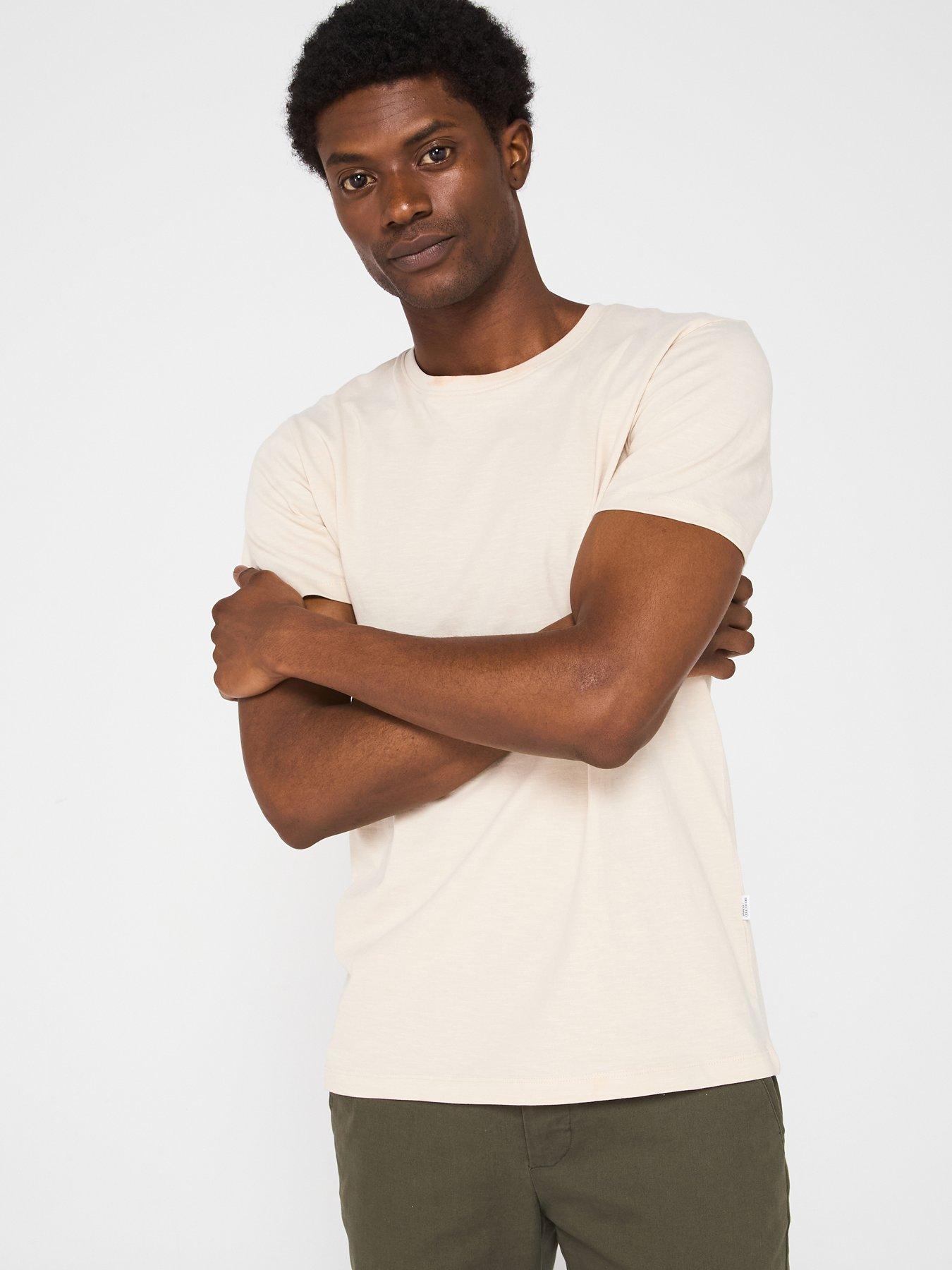 undefined Aspen Slub Short Sleeve Crew Neck T-Shirt - Beige