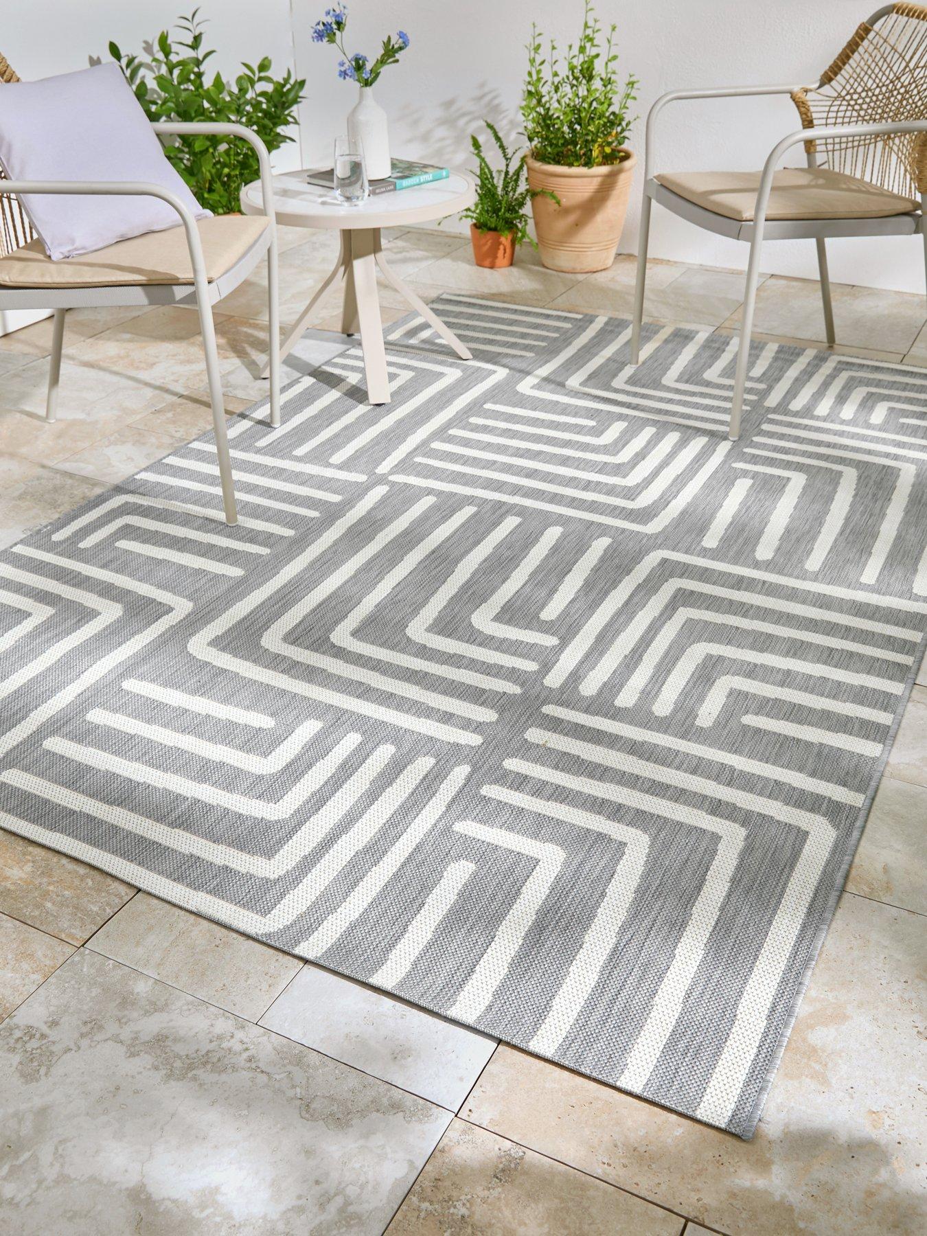 Very Home Element Patches Indoor/Outdoor Rug - Grey