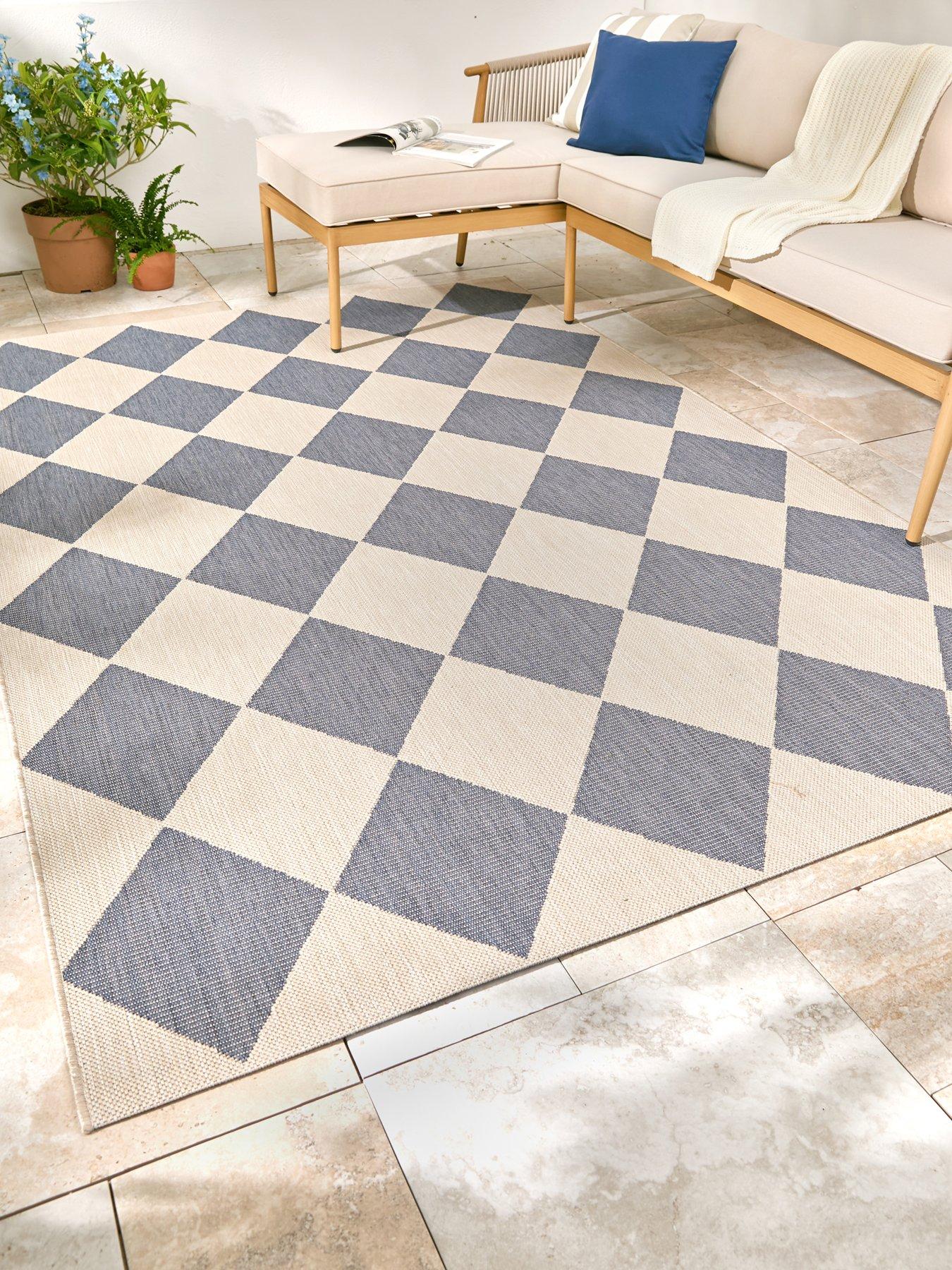 The Very Collection Element Diamonds Indoor/Outdoor Rug - Denim