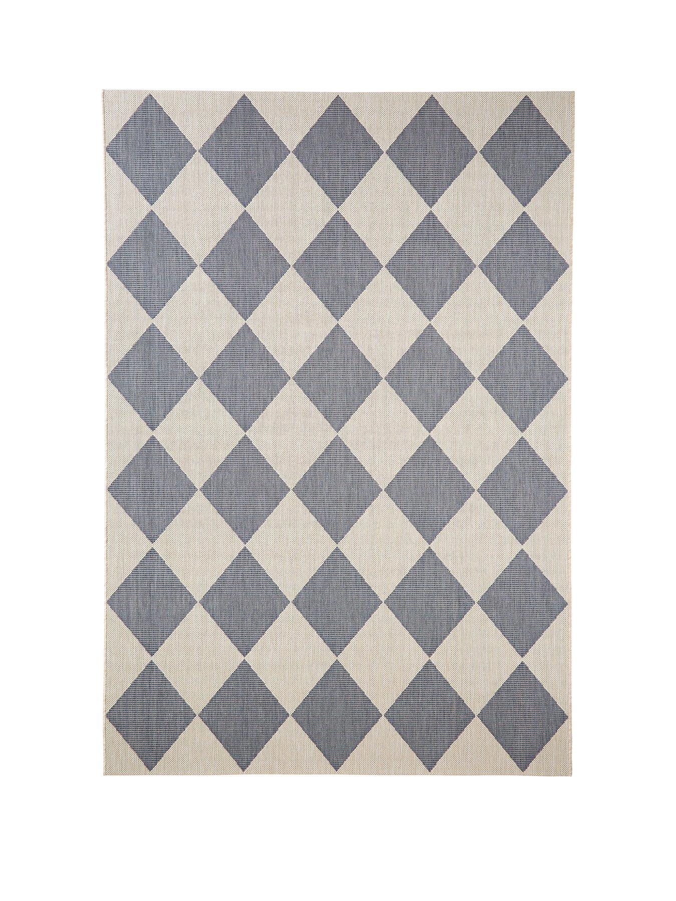The Very Collection Element Diamonds Indoor/Outdoor Rug - Denim | Very