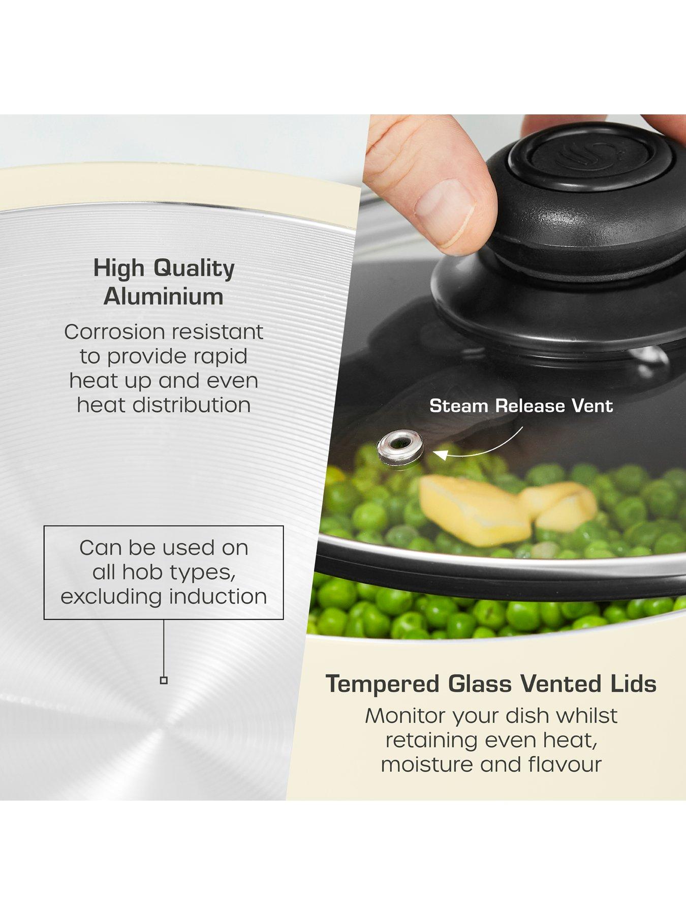 Image 4 of 7 of Swan Townhouse 14-Piece Pan and Kitchen Tool Set - Cream