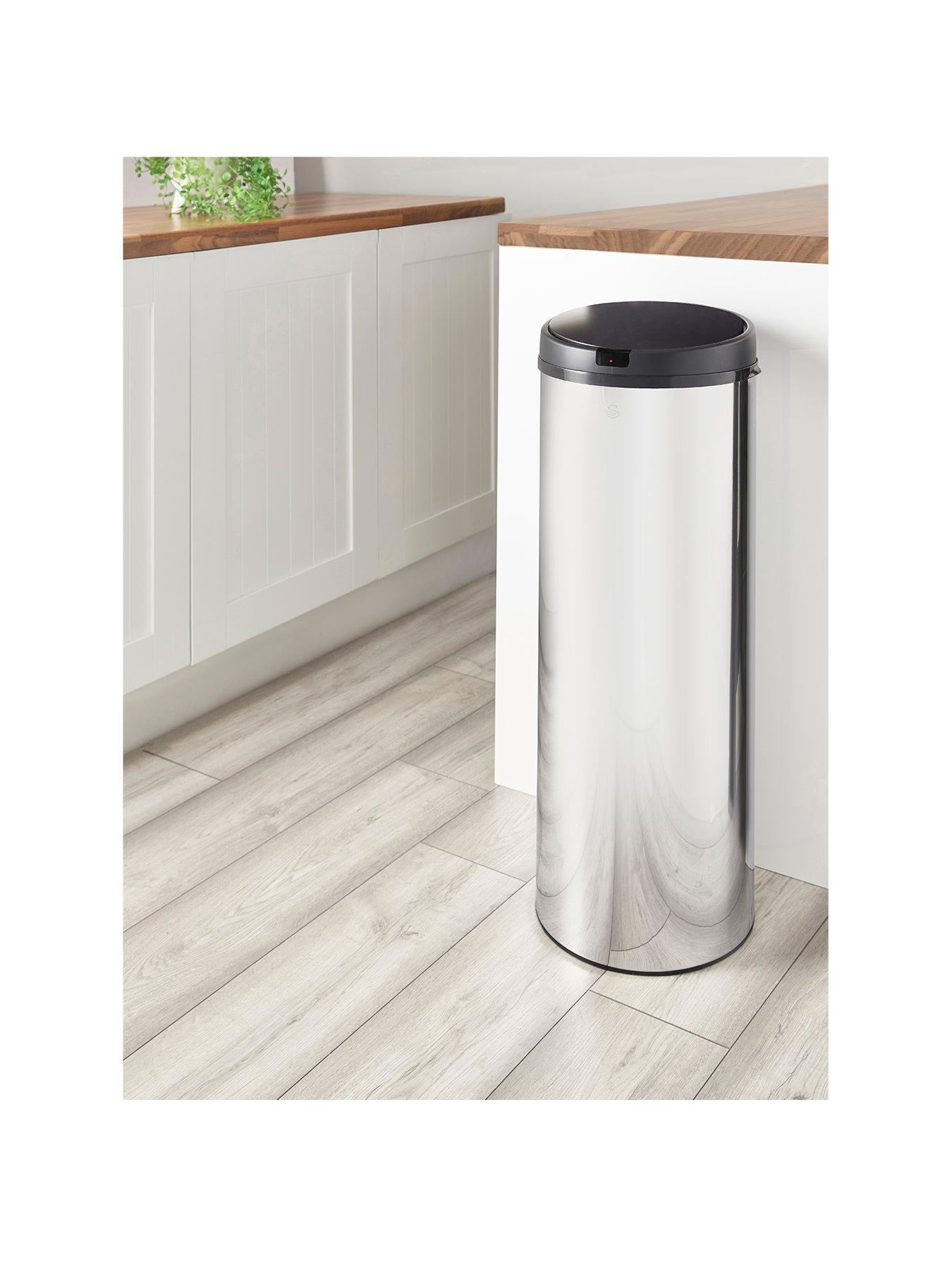 Product photograph of Swan 50l Round Sensor Bin W Black from very.co.uk