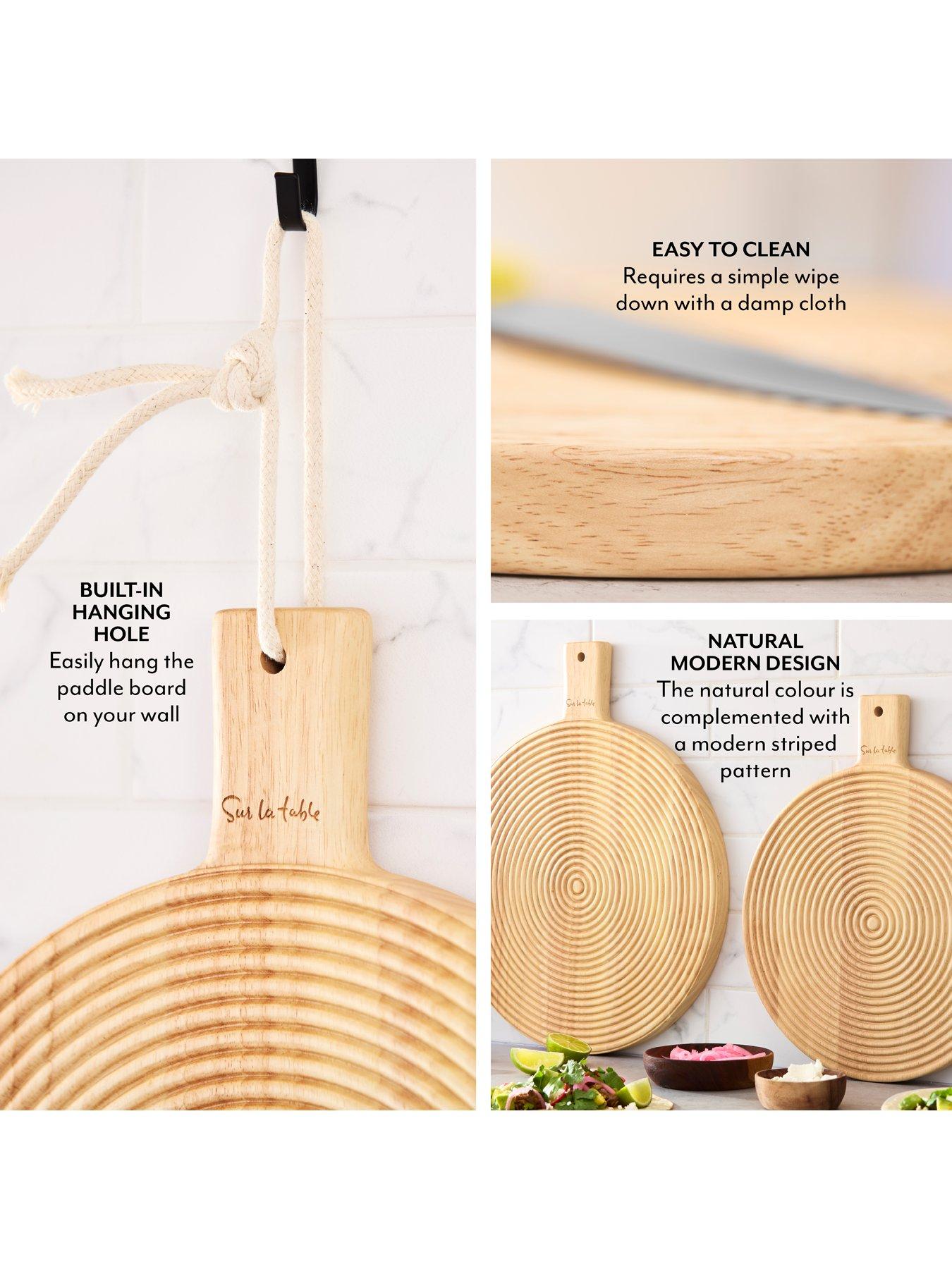 Image 5 of 7 of Sur La Table Large Round Paddle Serving Board- Hevea Wood